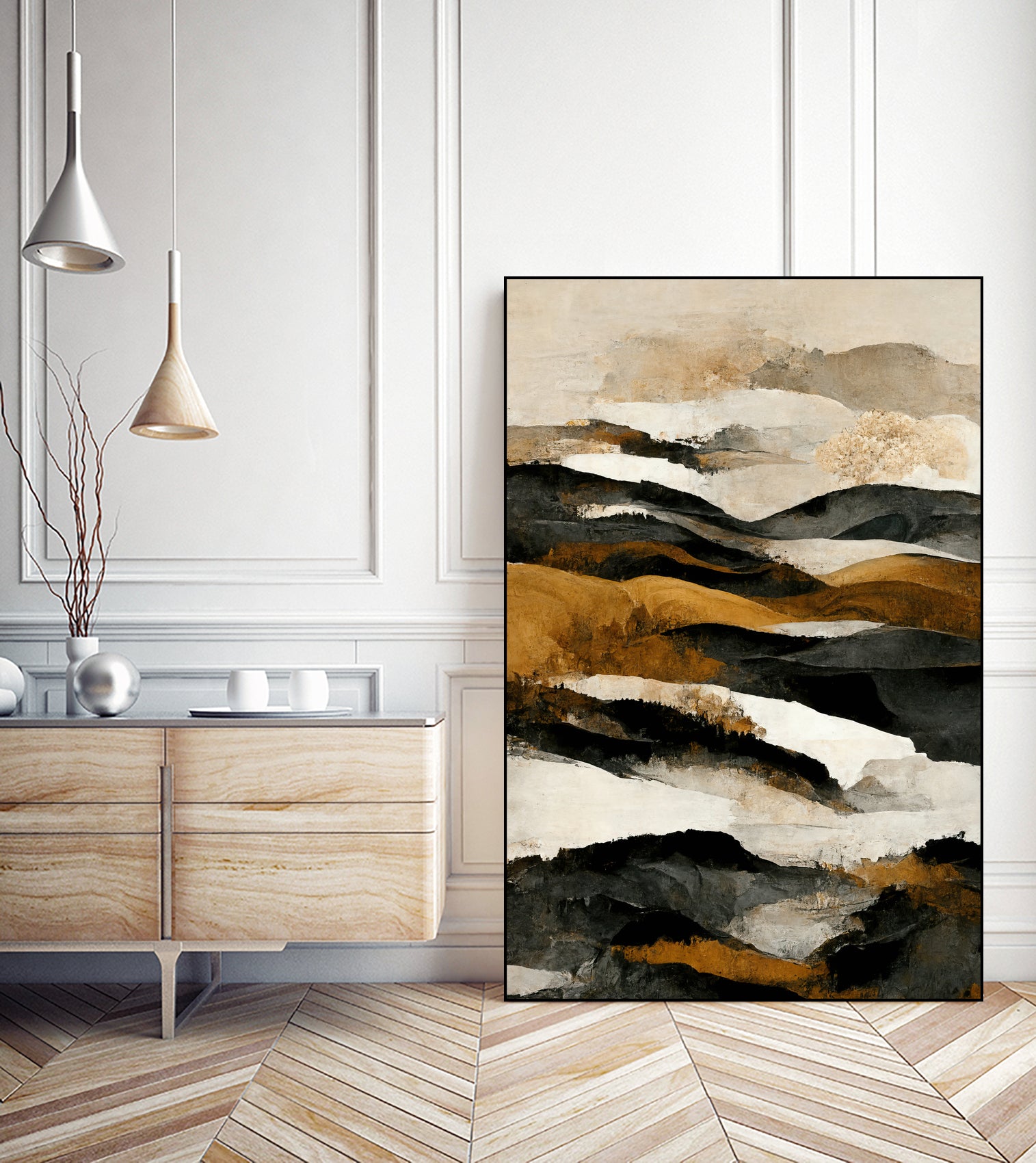 Ochre And Beige Mountains by Treechild on GIANT ART - illustration mountains