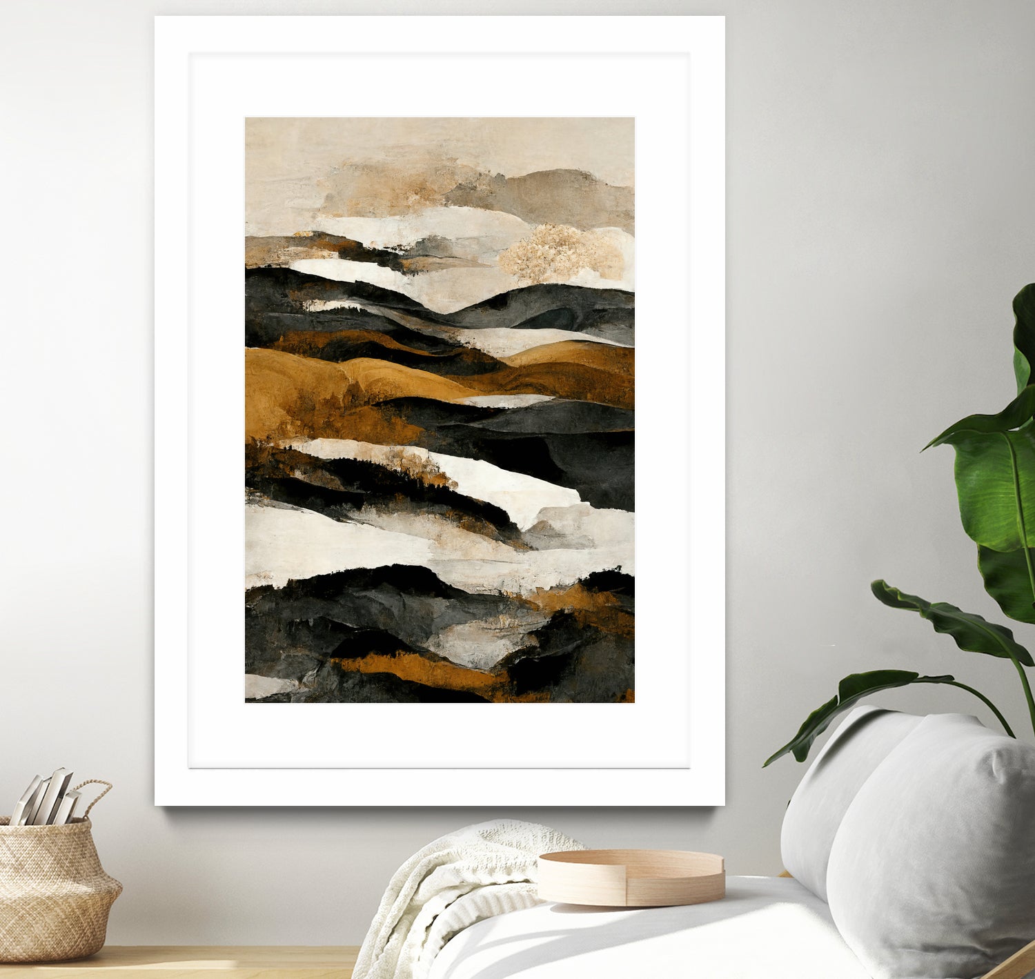 Ochre And Beige Mountains by Treechild on GIANT ART - illustration mountains