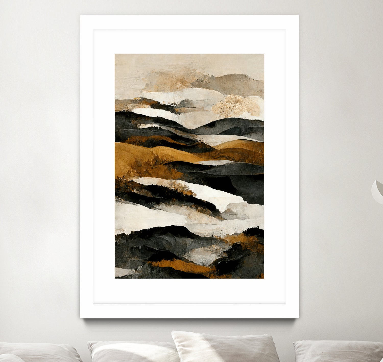 Ochre And Beige Mountains by Treechild on GIANT ART - illustration mountains