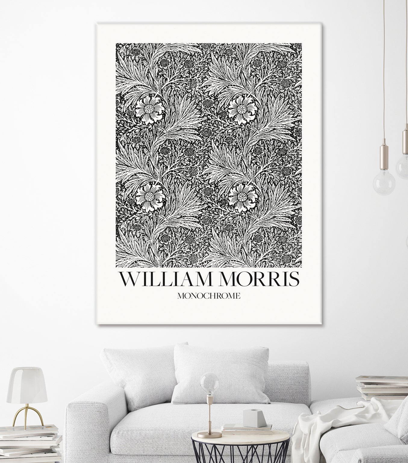 Marigold Monochrome by William Morris on GIANT ART - william morris flowers and plants william morris