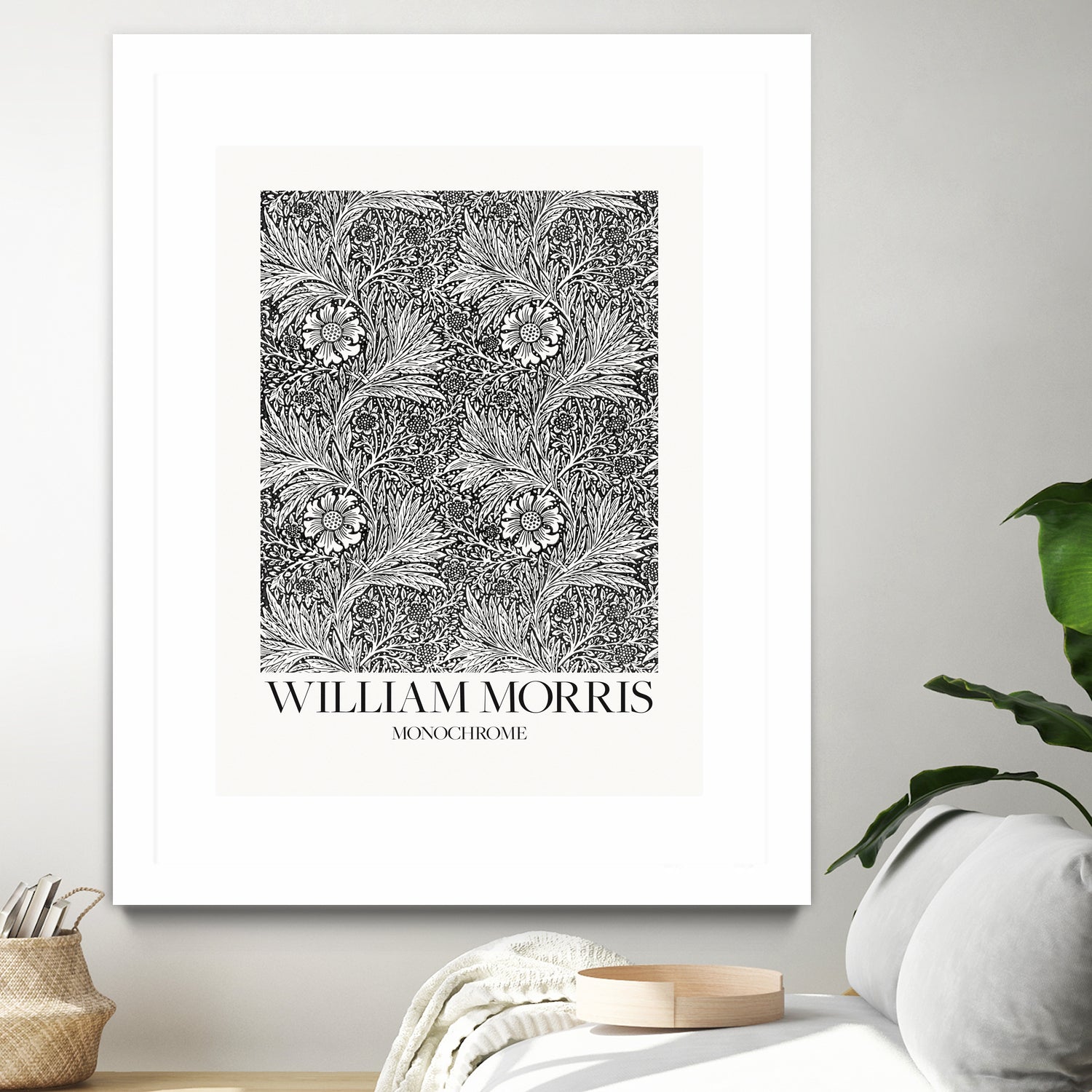 Marigold Monochrome by William Morris on GIANT ART - william morris flowers and plants william morris