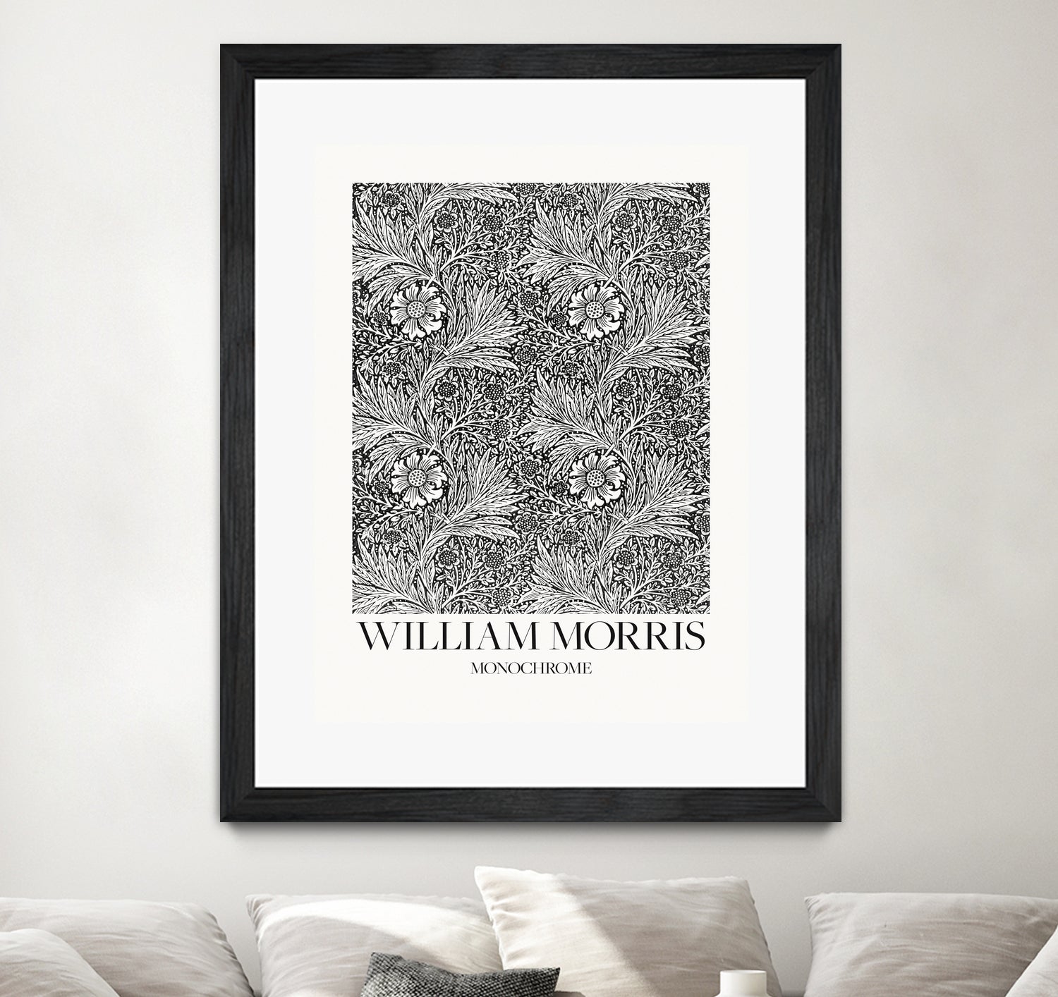 Marigold Monochrome by William Morris on GIANT ART - william morris flowers and plants william morris