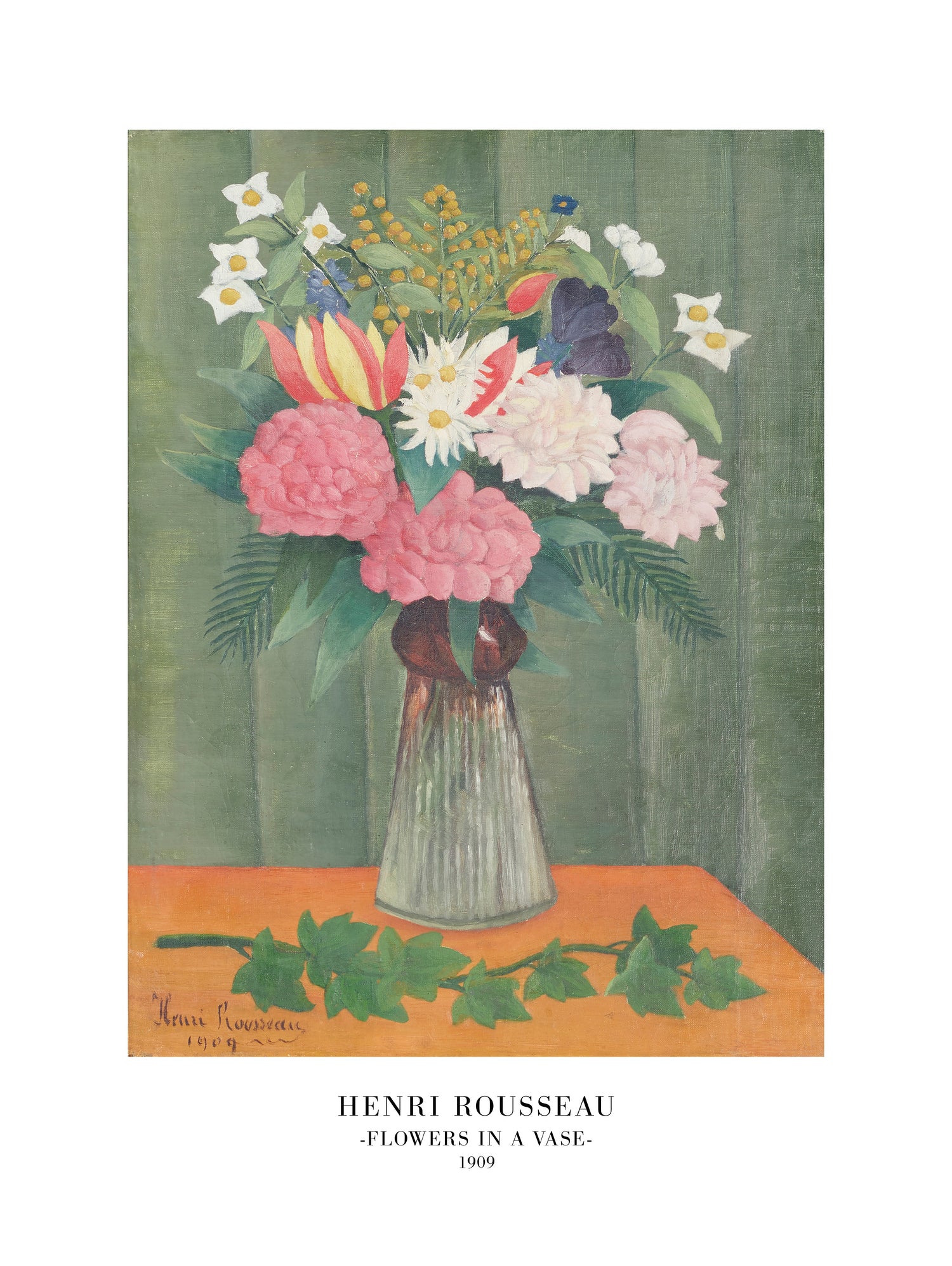 Flowers In a Vase by Henri Rousseau on GIANT ART - henri rousseau flowers and plants henri rousseau