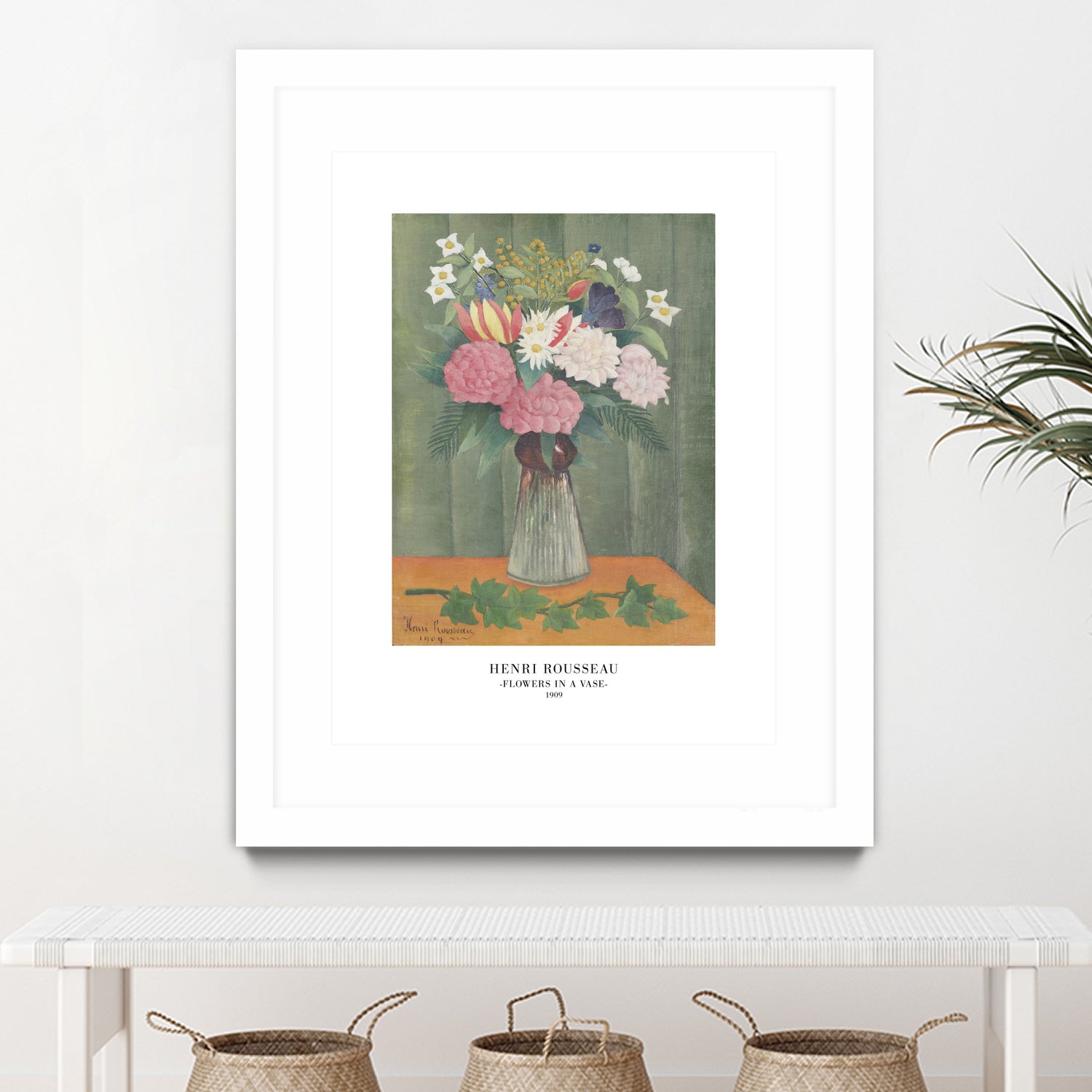 Flowers In a Vase by Henri Rousseau on GIANT ART - henri rousseau flowers and plants henri rousseau