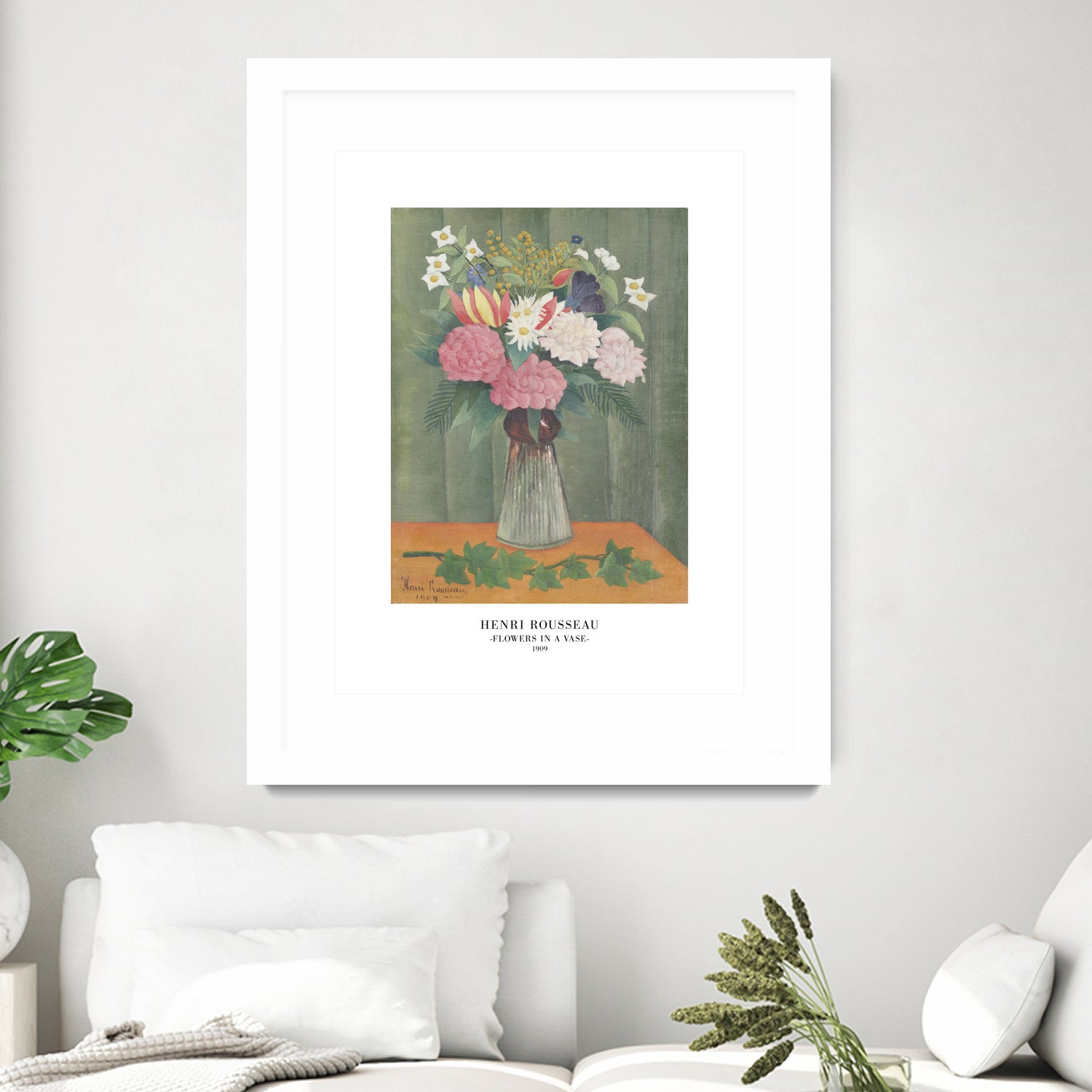 Flowers In a Vase by Henri Rousseau on GIANT ART - henri rousseau flowers and plants henri rousseau