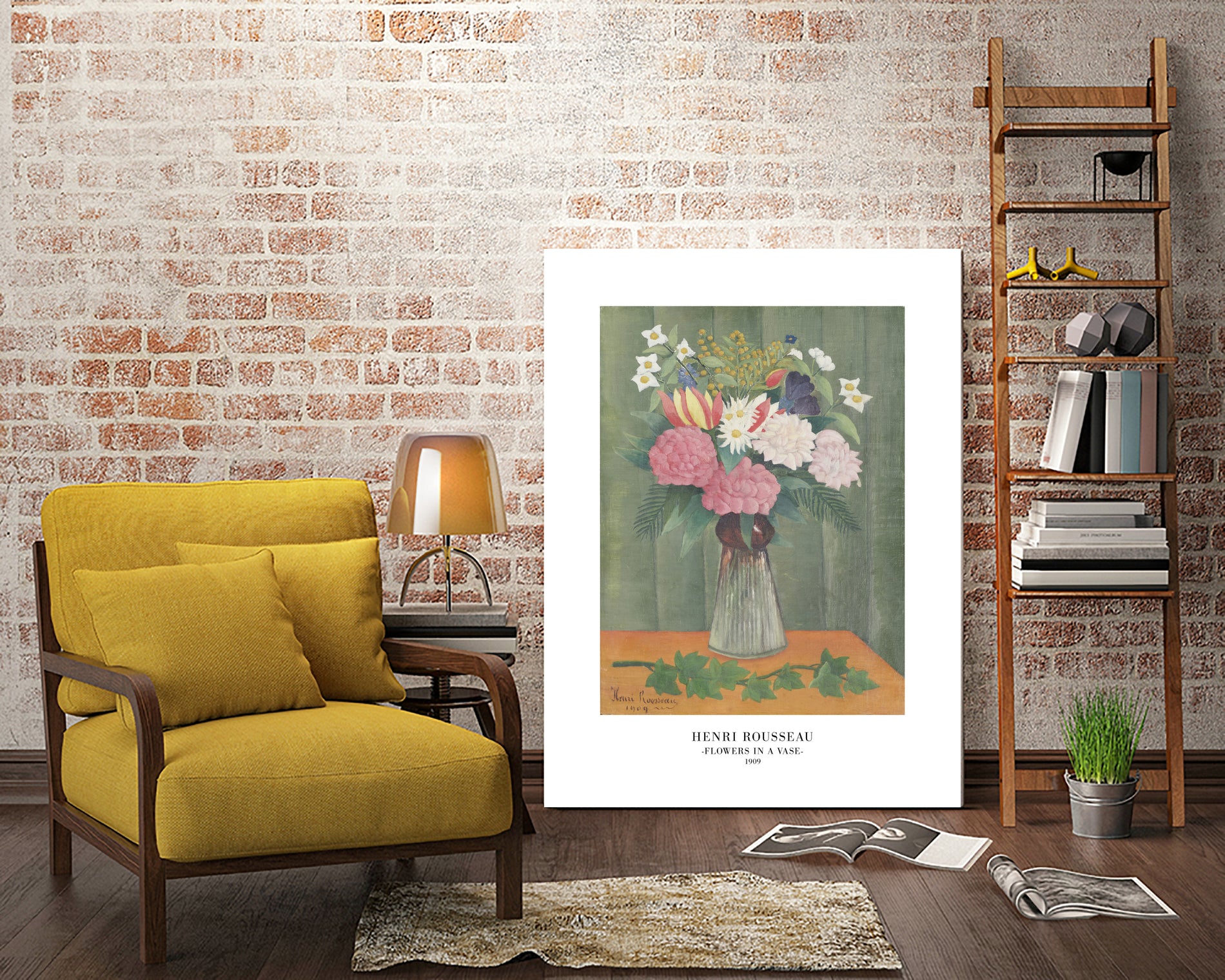 Flowers In a Vase by Henri Rousseau on GIANT ART - henri rousseau flowers and plants henri rousseau