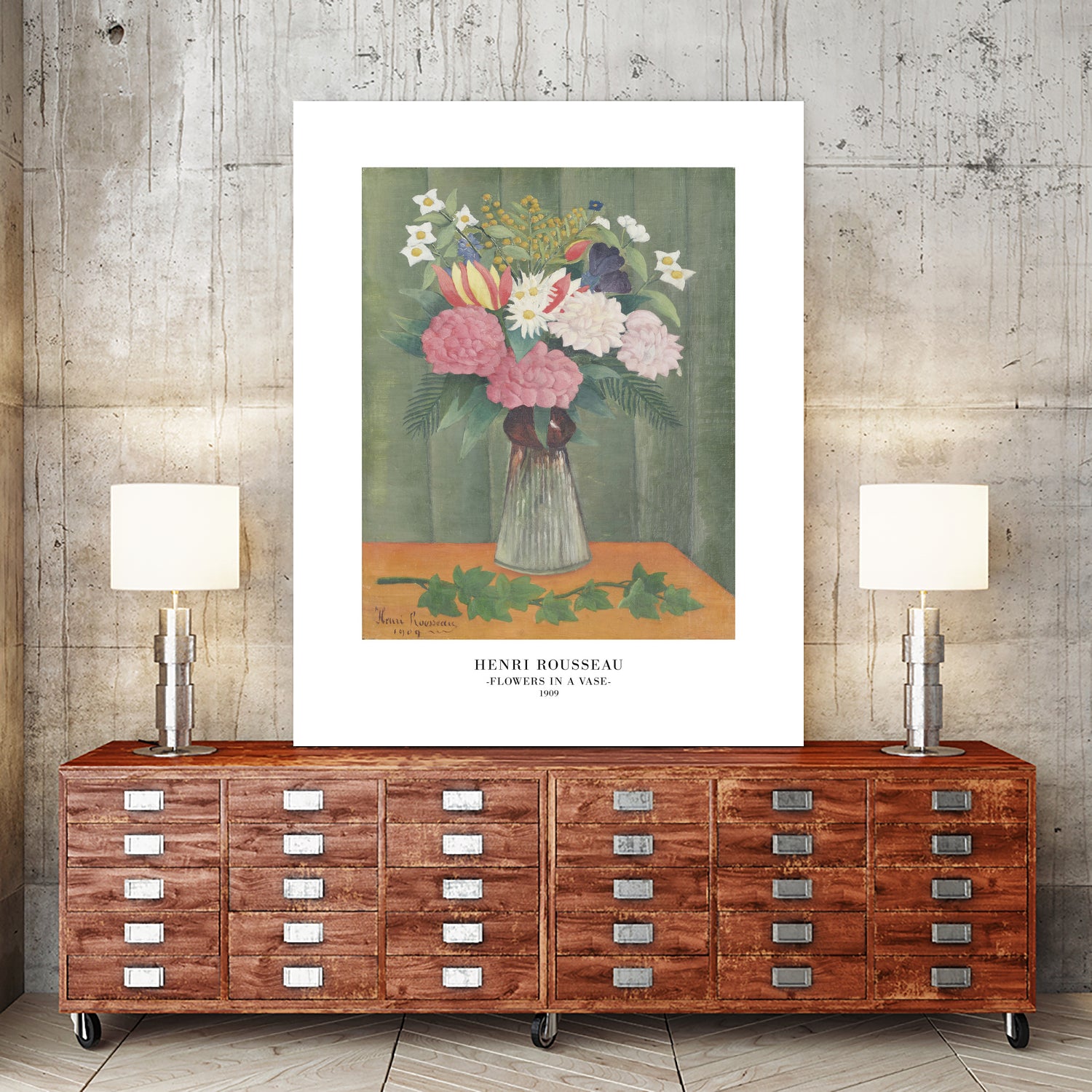 Flowers In a Vase by Henri Rousseau on GIANT ART - henri rousseau flowers and plants henri rousseau