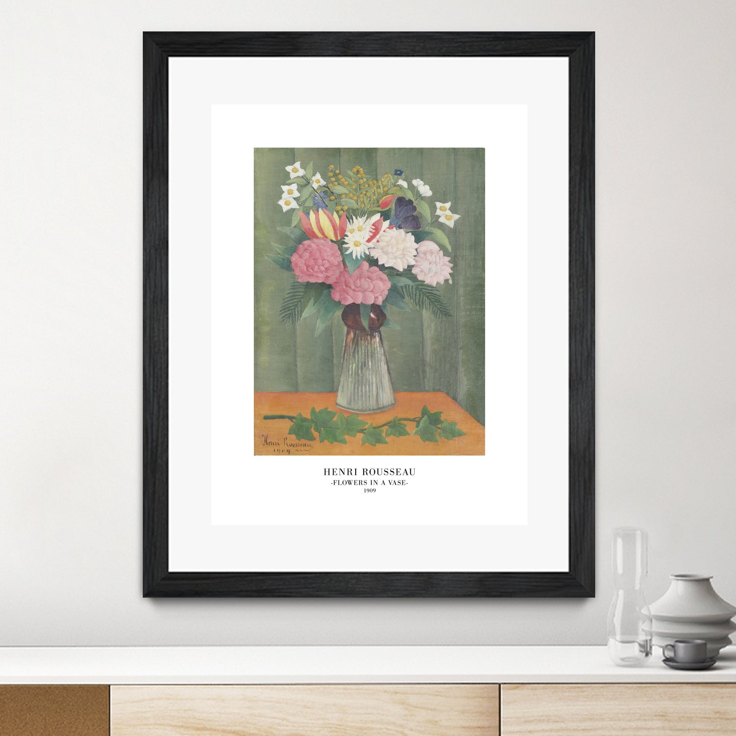 Flowers In a Vase by Henri Rousseau on GIANT ART - henri rousseau flowers and plants henri rousseau