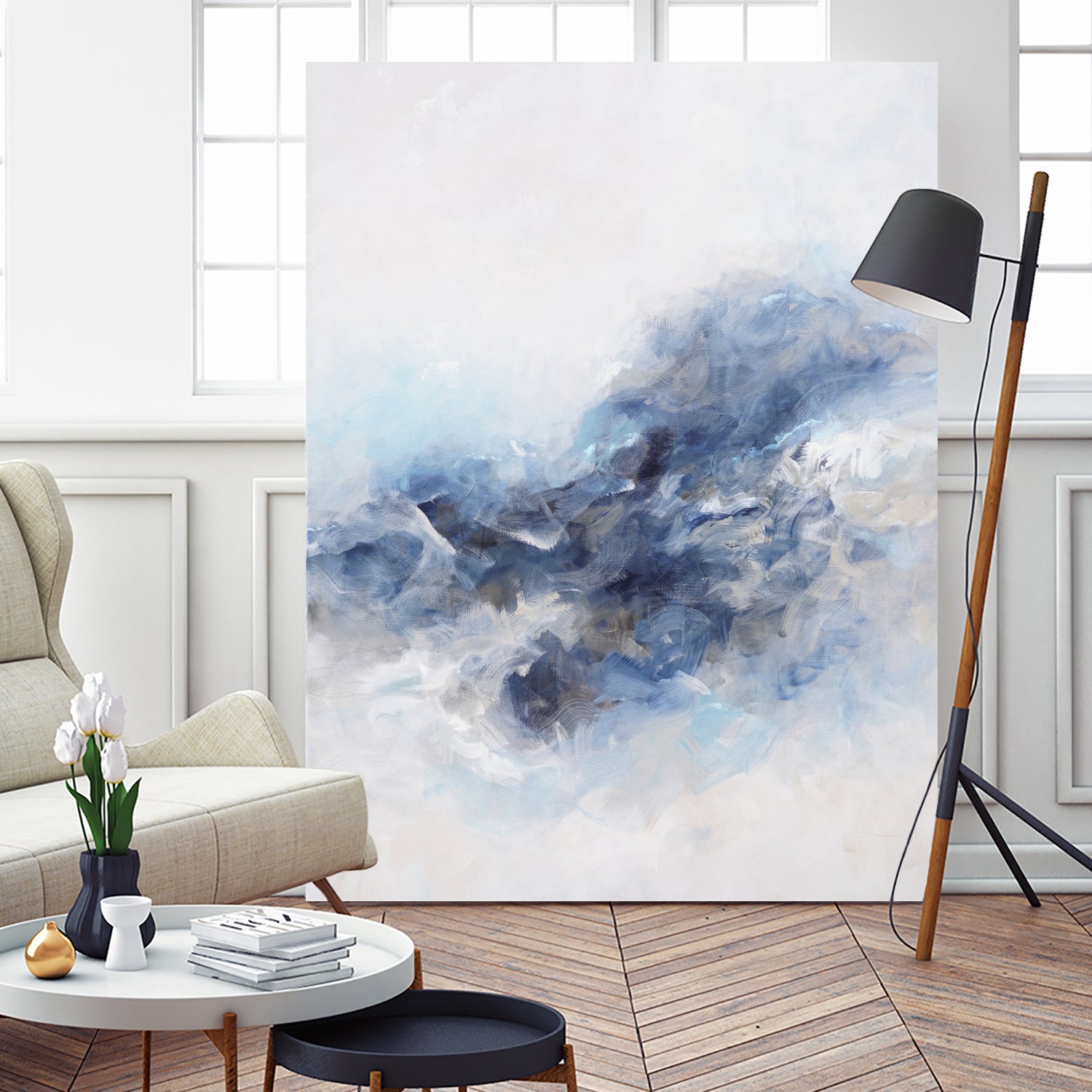 Expressionist Blue Abstract by Francoise Wattre on GIANT ART - paintings abstract art