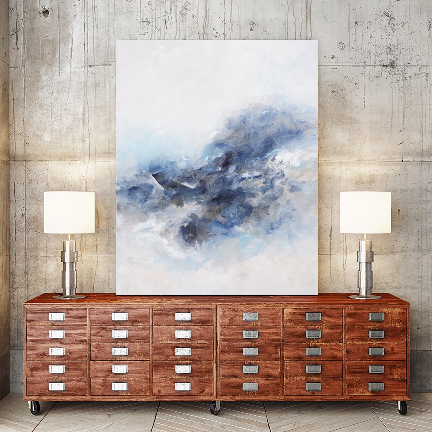 Expressionist Blue Abstract by Francoise Wattre on GIANT ART - paintings abstract art