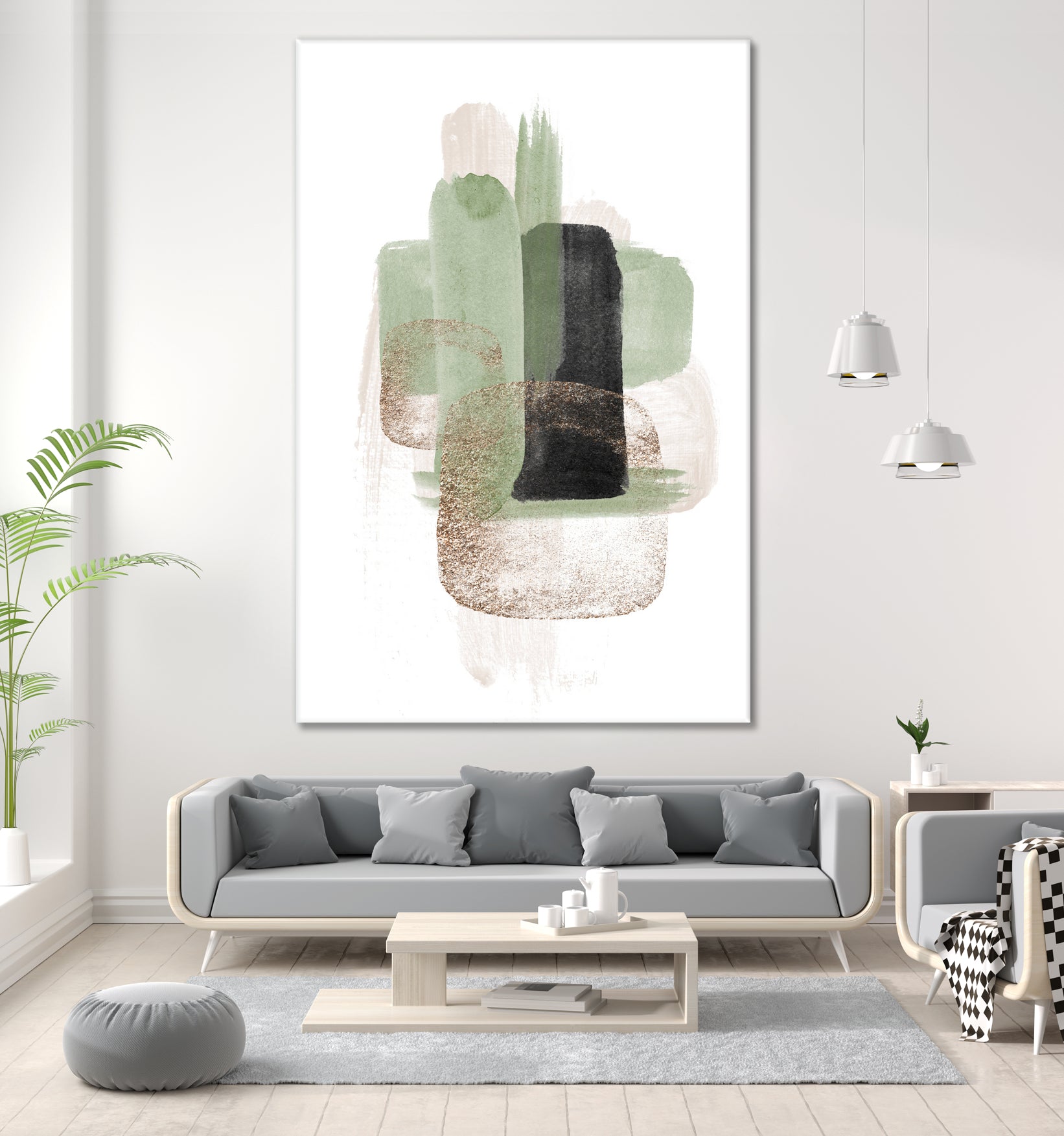 Simple Green-3 by Sally Ann Moss on GIANT ART - geometric geometric geometric