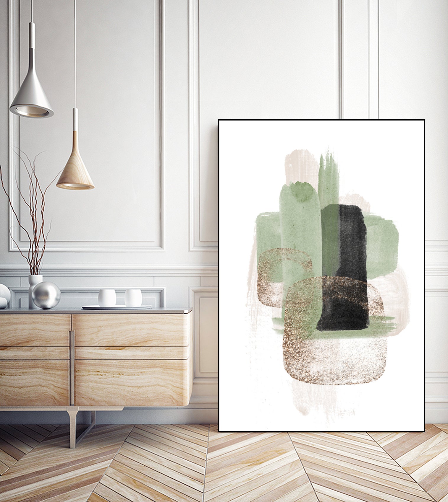 Simple Green-3 by Sally Ann Moss on GIANT ART - geometric geometric geometric