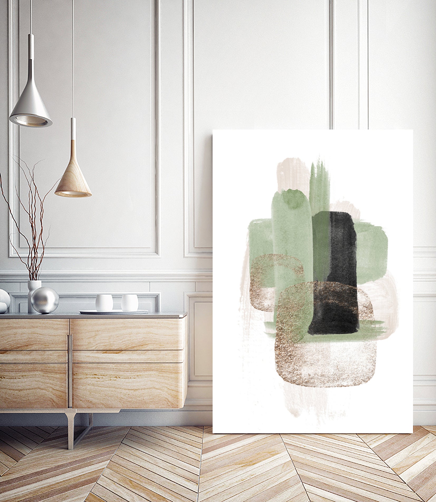 Simple Green-3 by Sally Ann Moss on GIANT ART - geometric geometric geometric