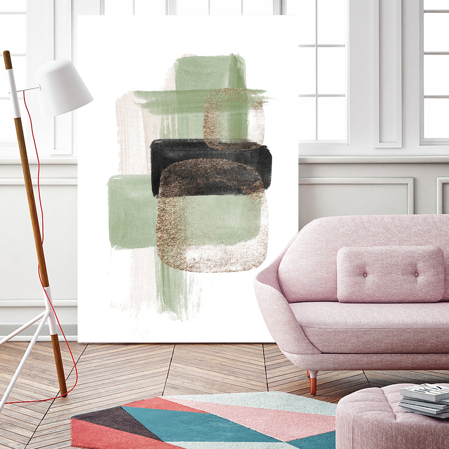 Simple Green-2 by Sally Ann Moss on GIANT ART - geometric geometric geometric