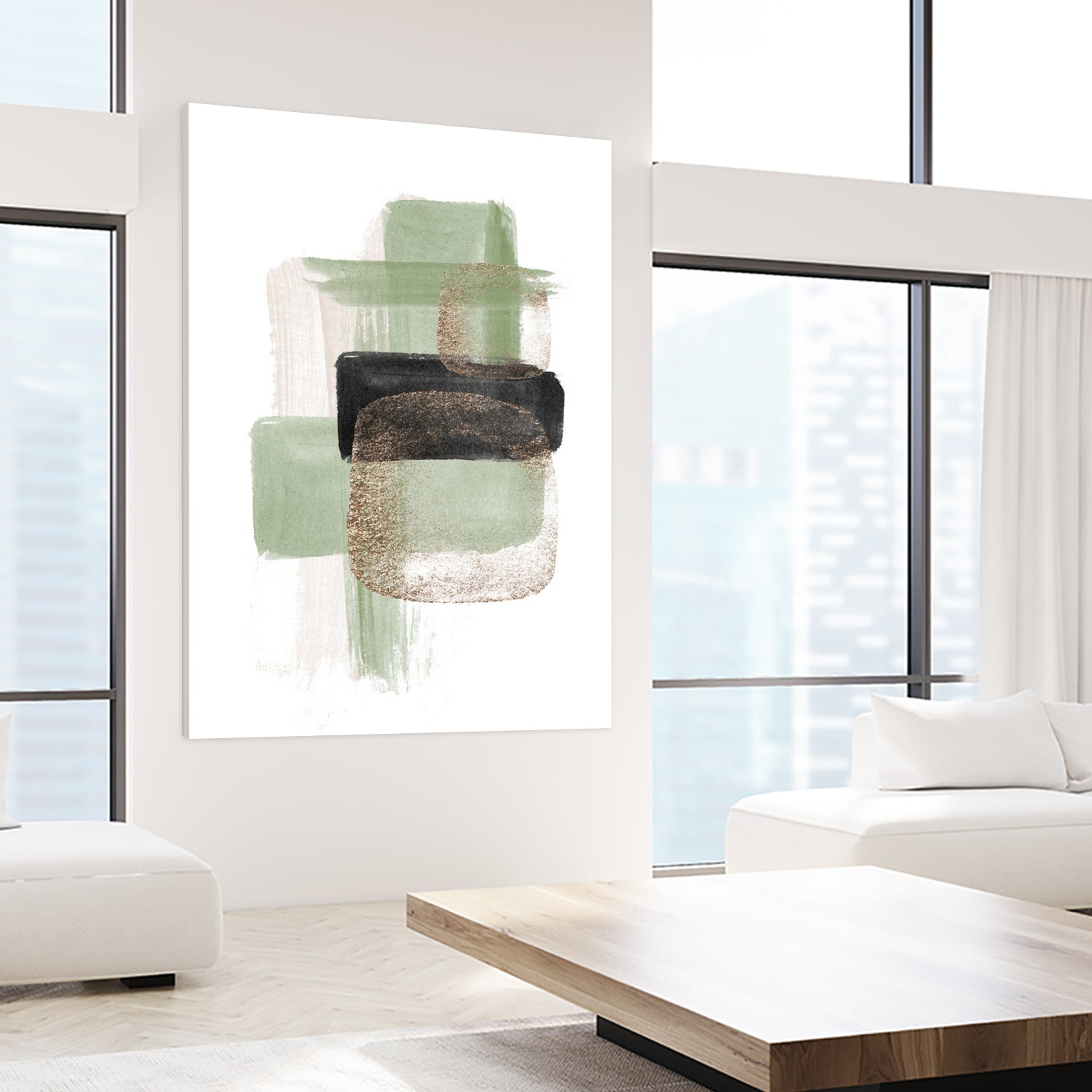 Simple Green-2 by Sally Ann Moss on GIANT ART - geometric geometric geometric