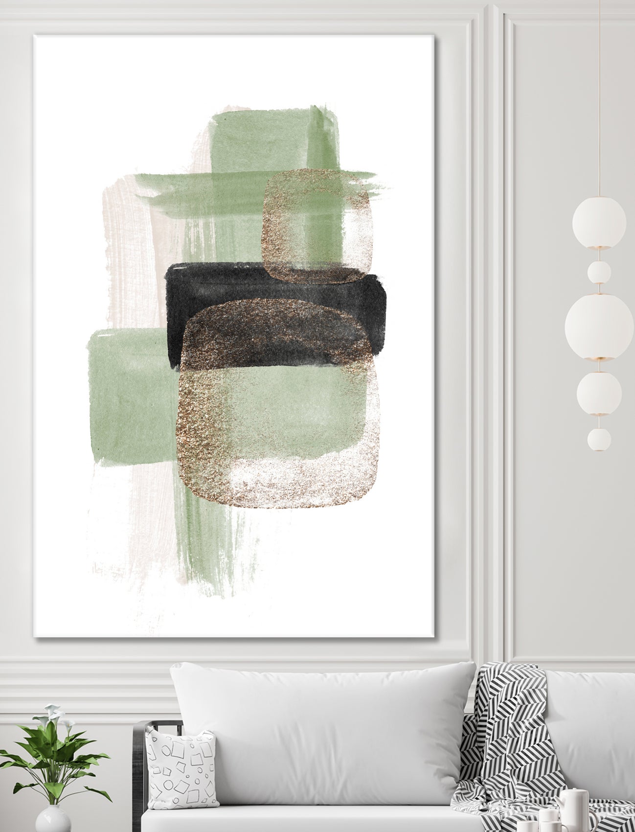 Simple Green-2 by Sally Ann Moss on GIANT ART - geometric geometric geometric