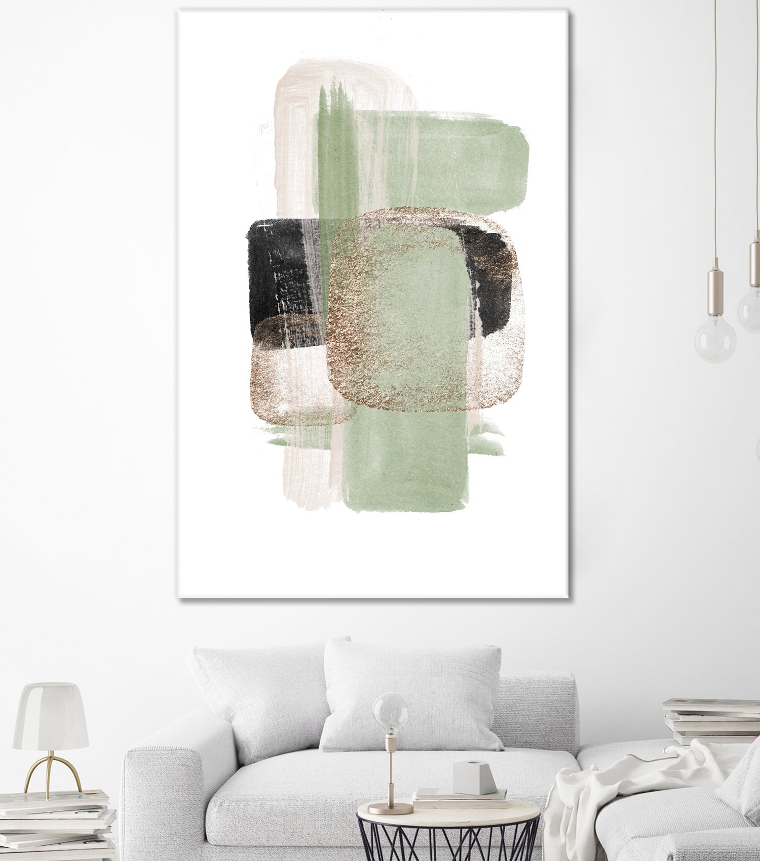 Simple Green-1 by Sally Ann Moss on GIANT ART - abstract geometric abstract