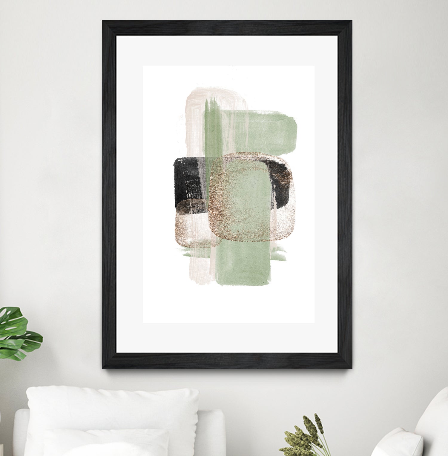 Simple Green-1 by Sally Ann Moss on GIANT ART - abstract geometric abstract