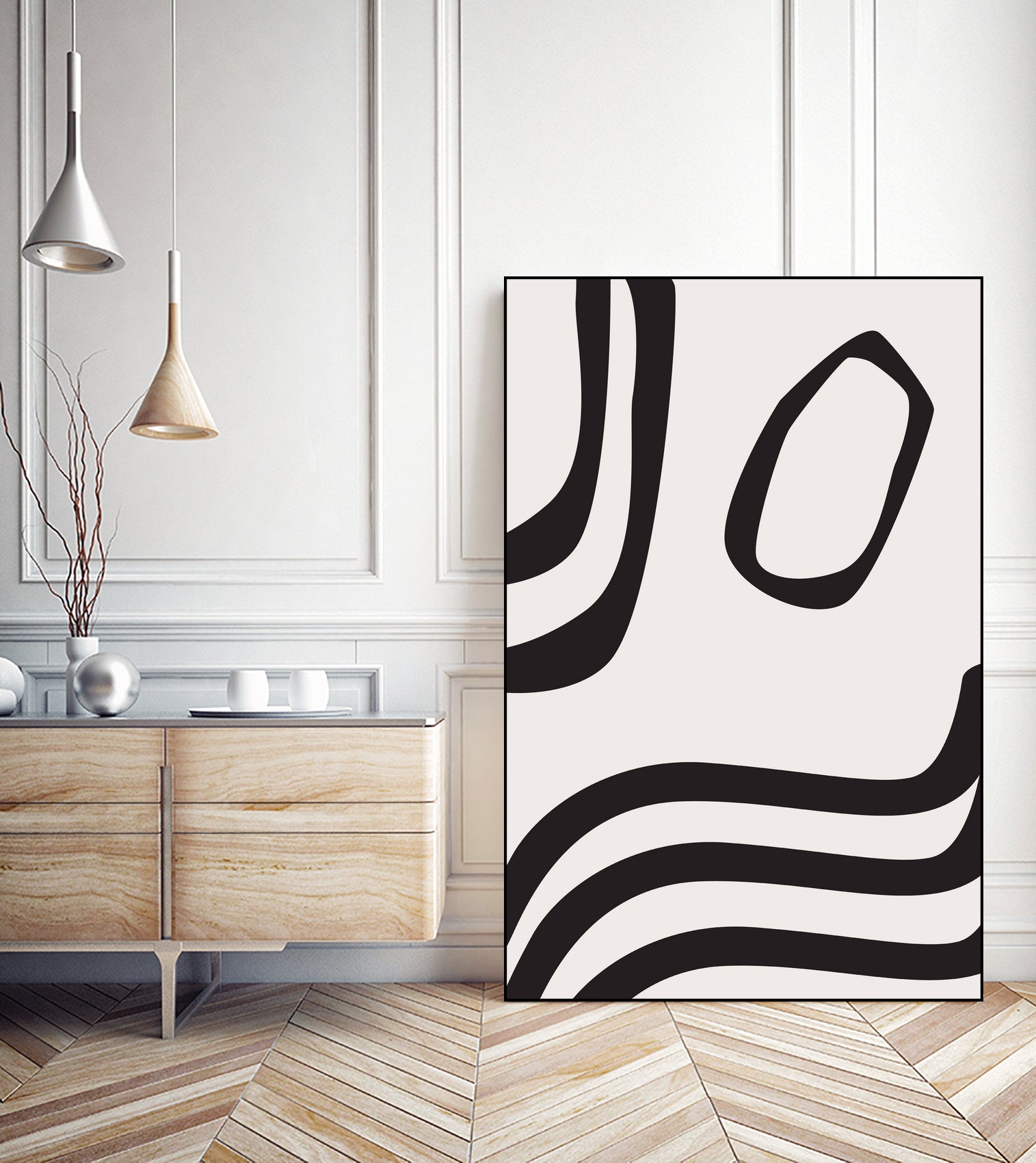 Black Curves by Sally Ann Moss on GIANT ART - line art abstract