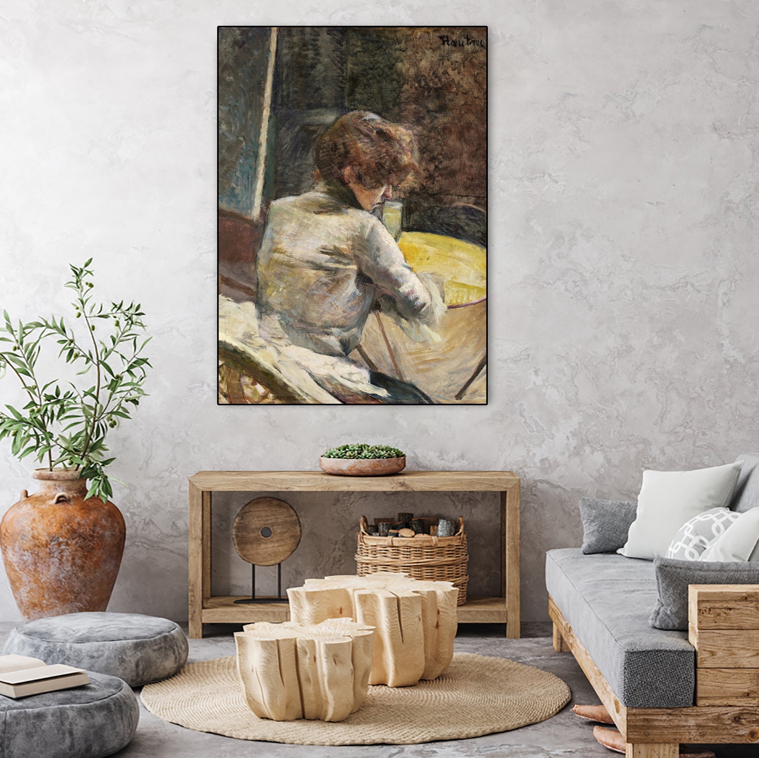 Waiting (ca.1887) by TOULOUSE LAUTREC on GIANT ART - figurative toulouse lautrec