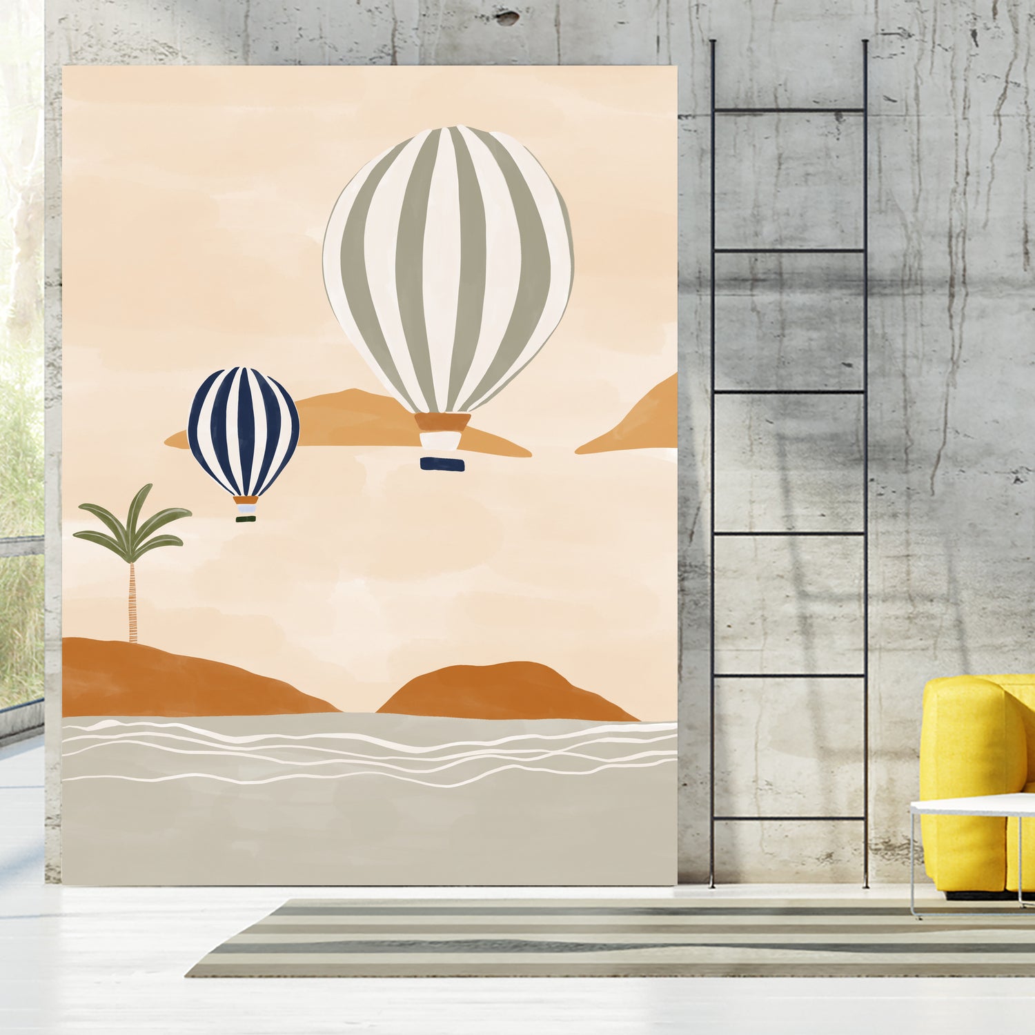 Airballoons In Dessert by Ivy on GIANT ART - illustration hot air balloon