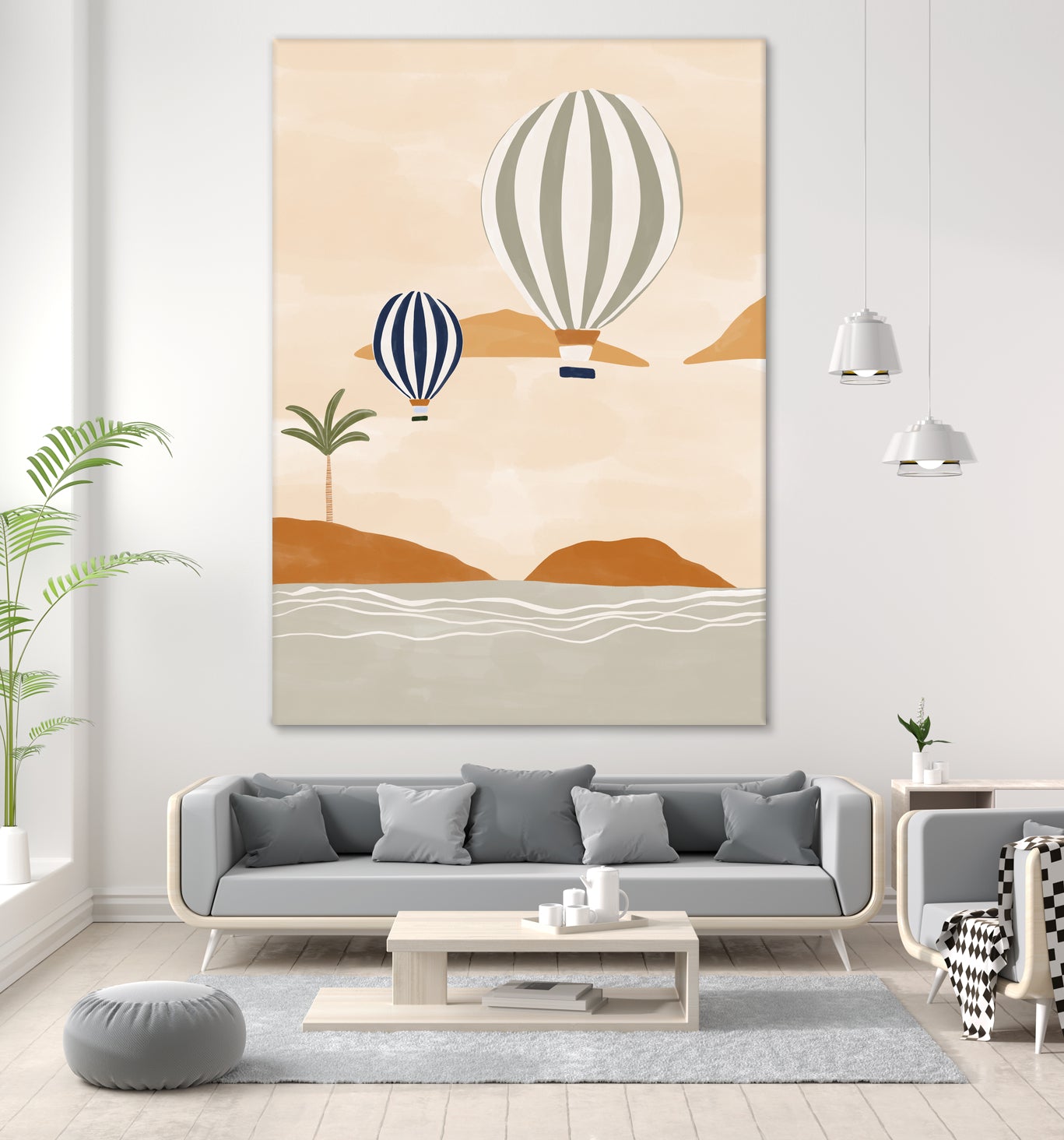 Airballoons In Dessert by Ivy on GIANT ART - illustration hot air balloon