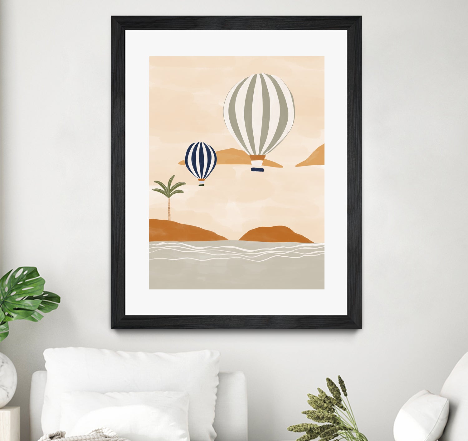Airballoons In Dessert by Ivy on GIANT ART - illustration hot air balloon