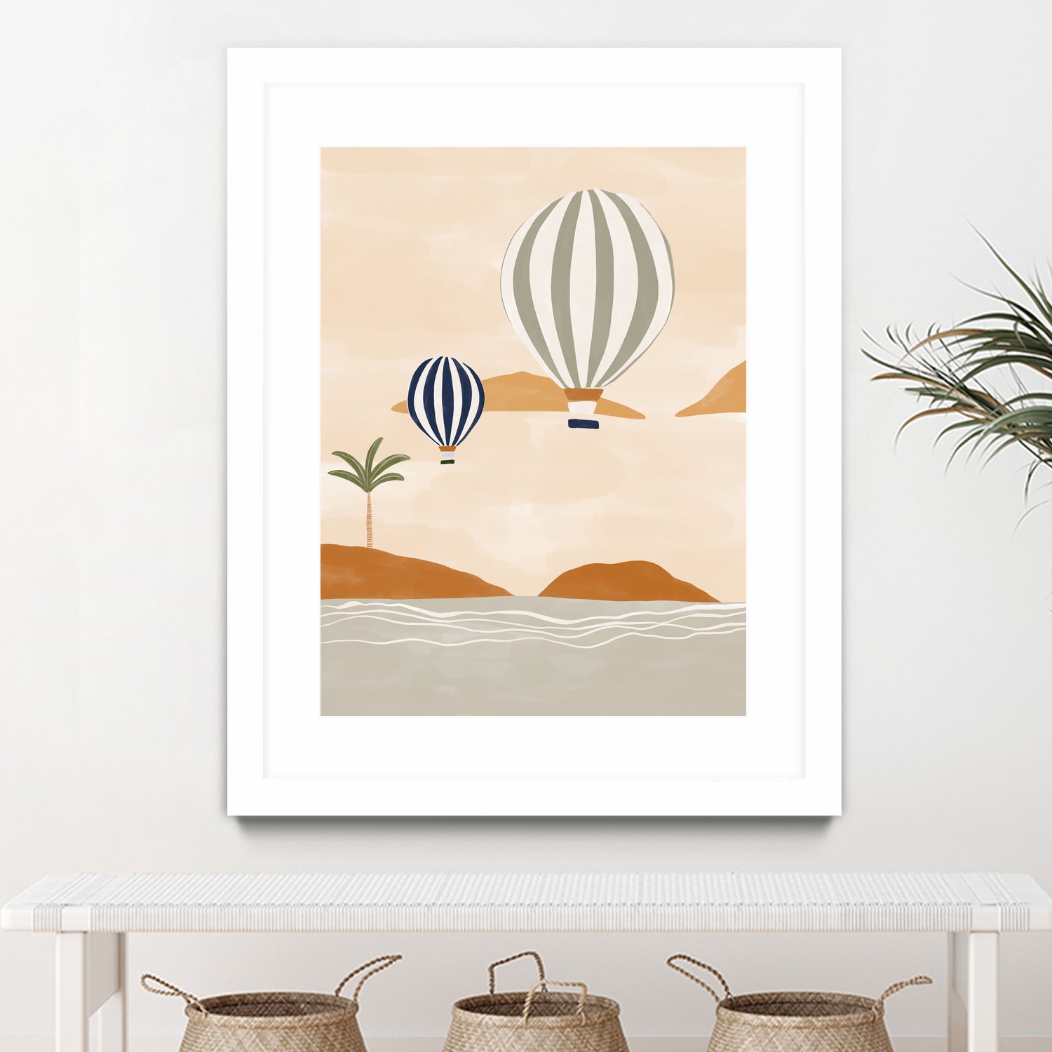 Airballoons In Dessert by Ivy on GIANT ART - illustration hot air balloon
