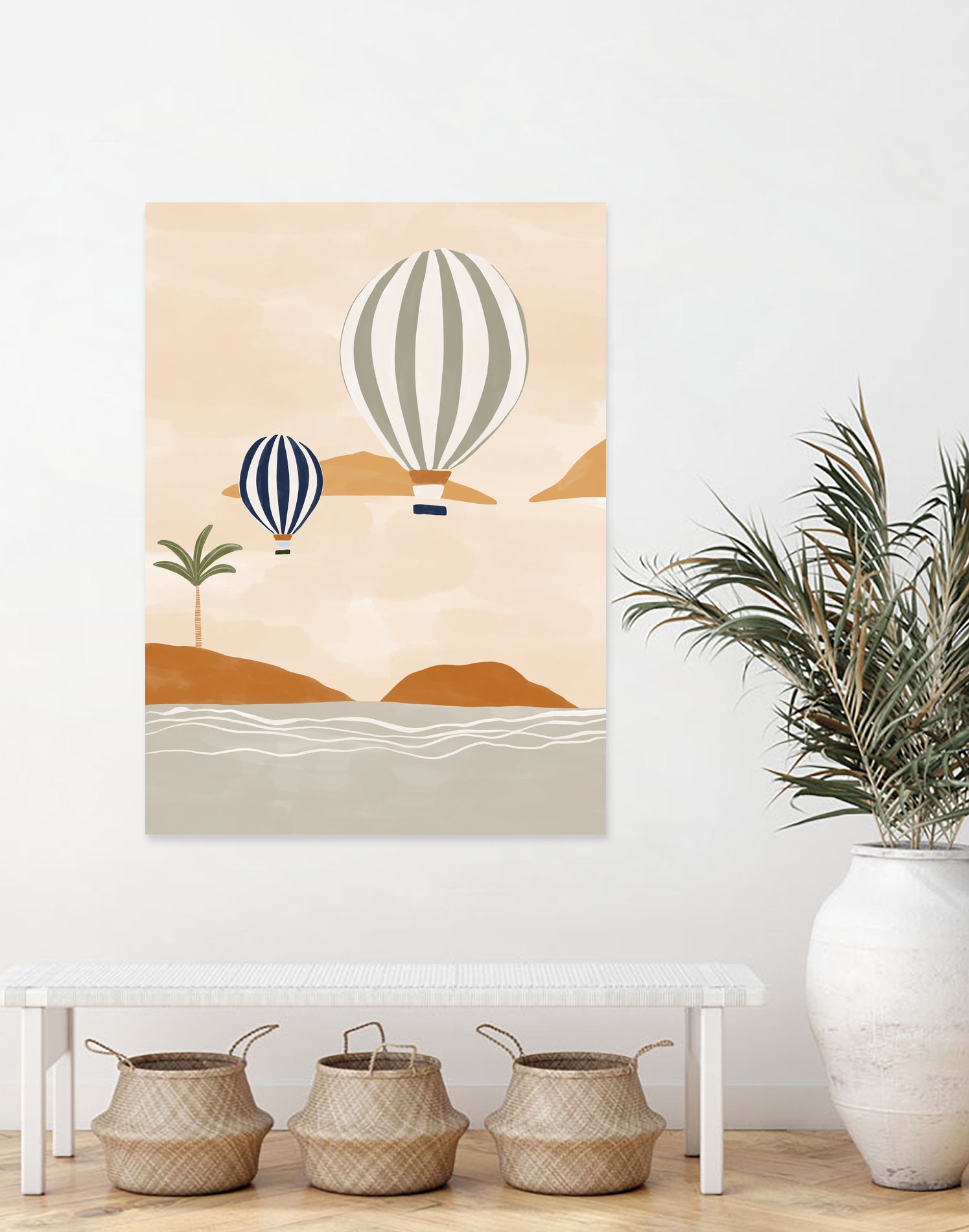 Airballoons In Dessert by Ivy on GIANT ART - illustration hot air balloon