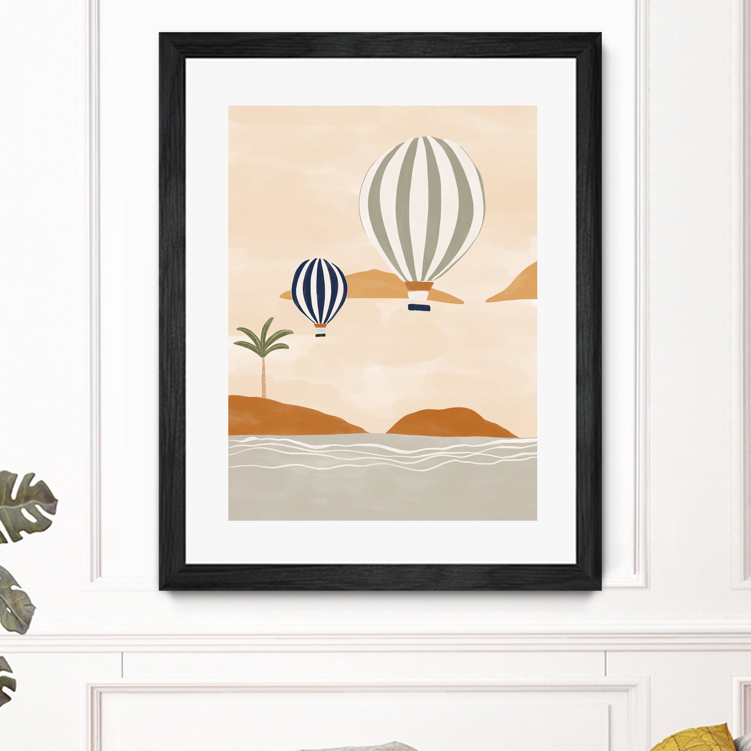 Airballoons In Dessert by Ivy on GIANT ART - illustration hot air balloon