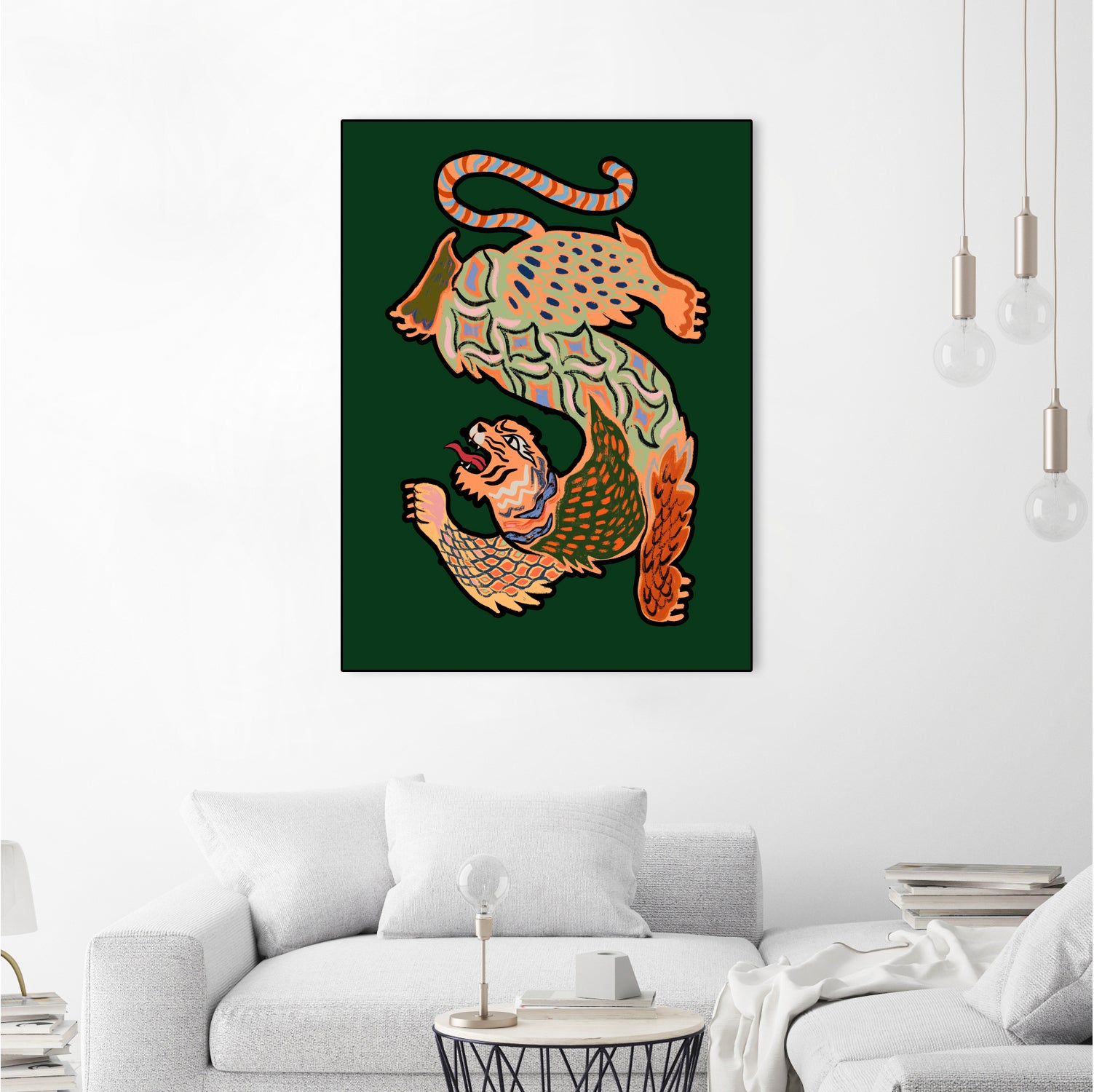 Asiantiger Green by Arty Guava on GIANT ART - illustration green background