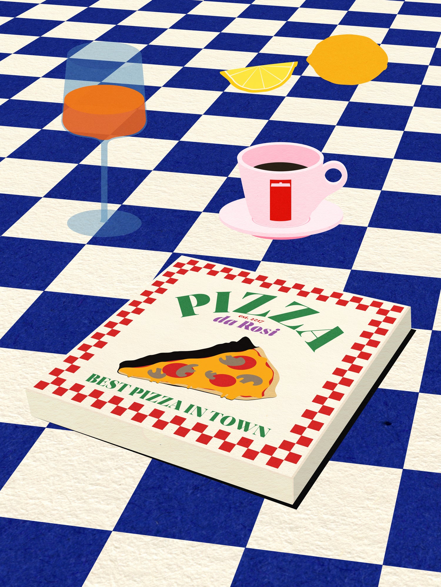 The Italian Menu by Rosi on GIANT ART - illustration pizza
