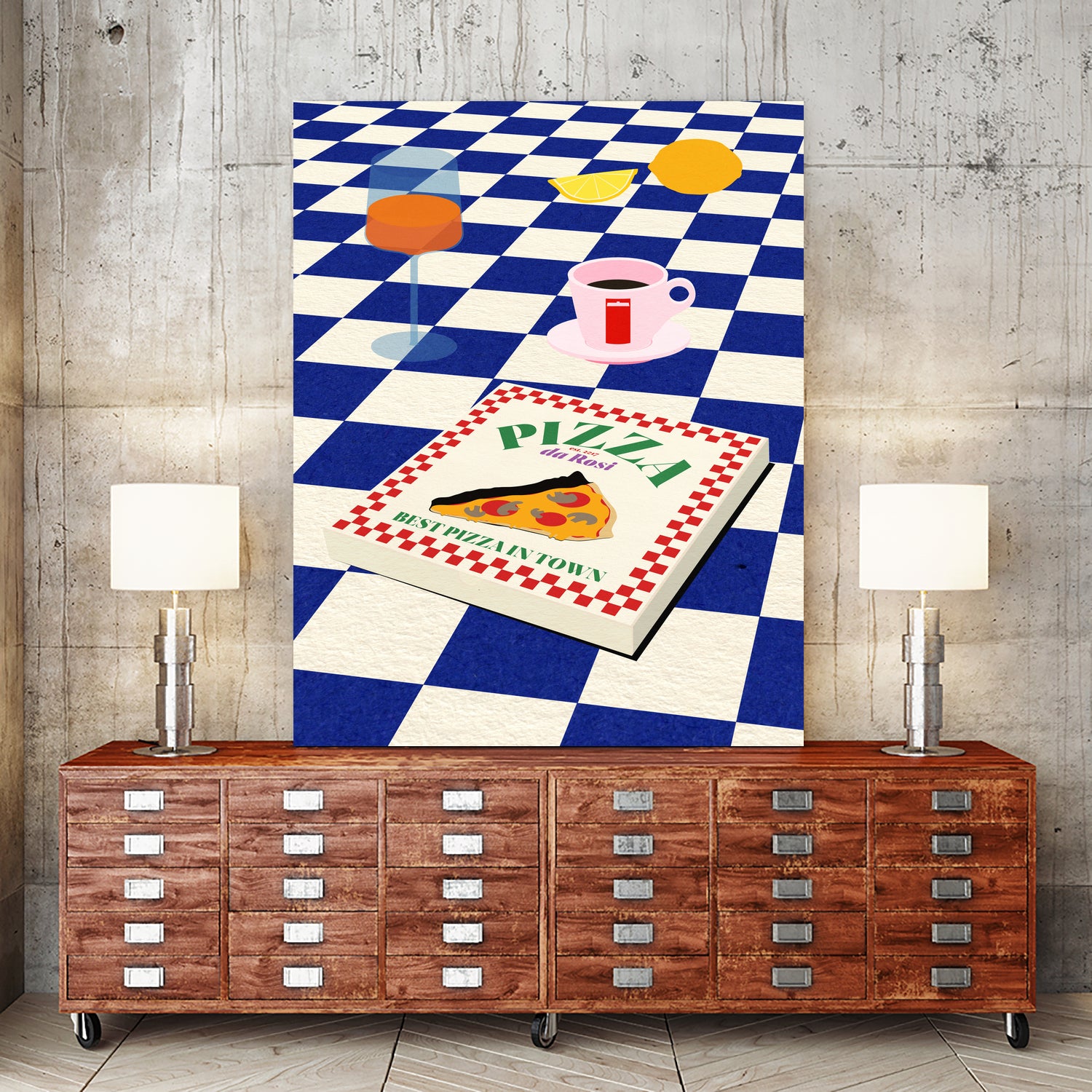 The Italian Menu by Rosi on GIANT ART - illustration pizza