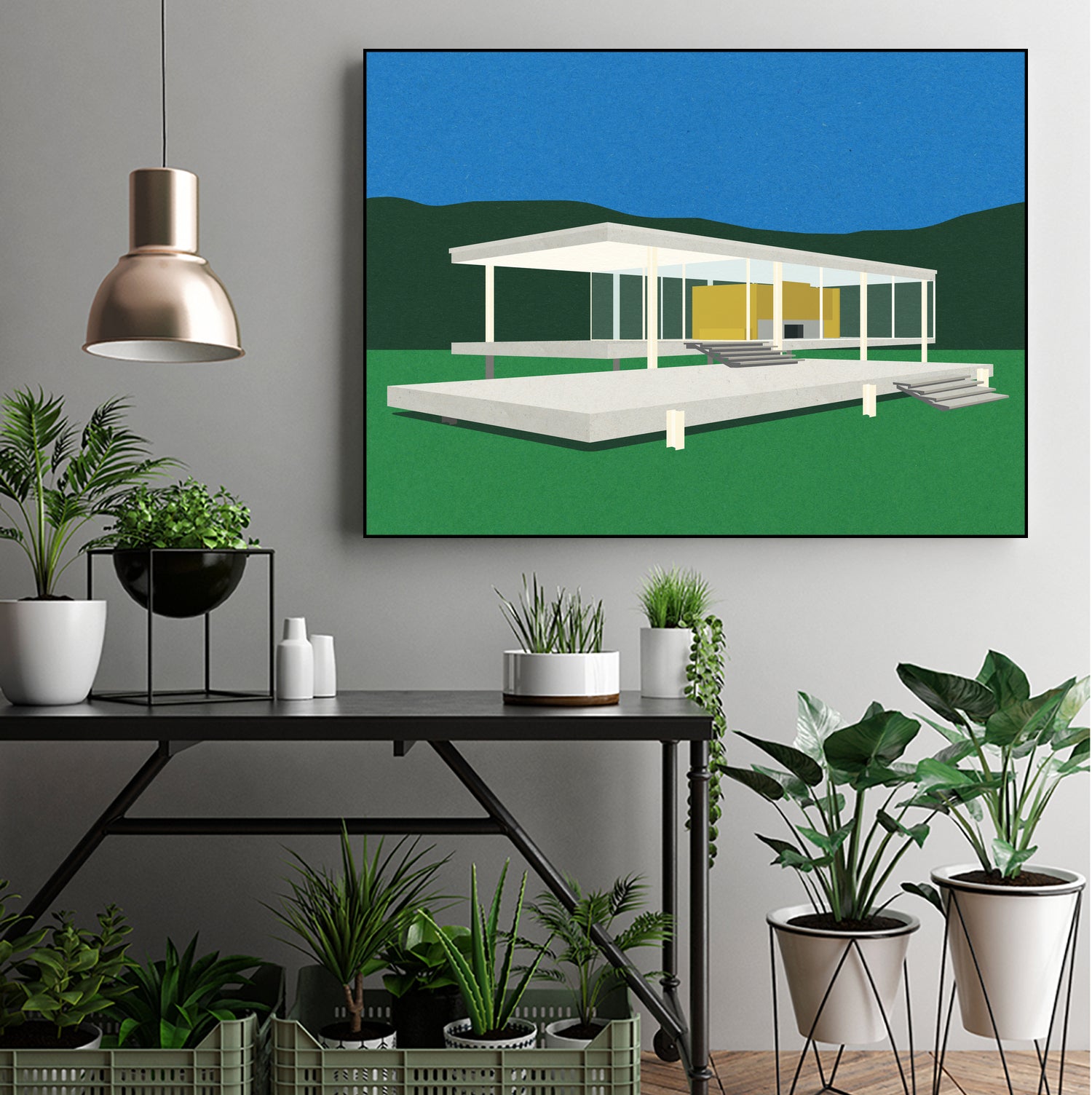 Ludwig Mies Van Der Rohe Farnsworth House by Rosi on GIANT ART - illustration rosi feist