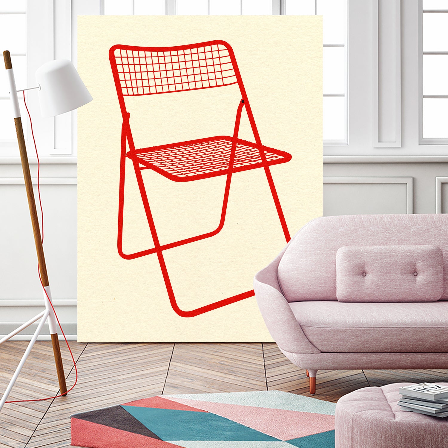 Ted Net Chair Red by Rosi on GIANT ART - illustration ikea