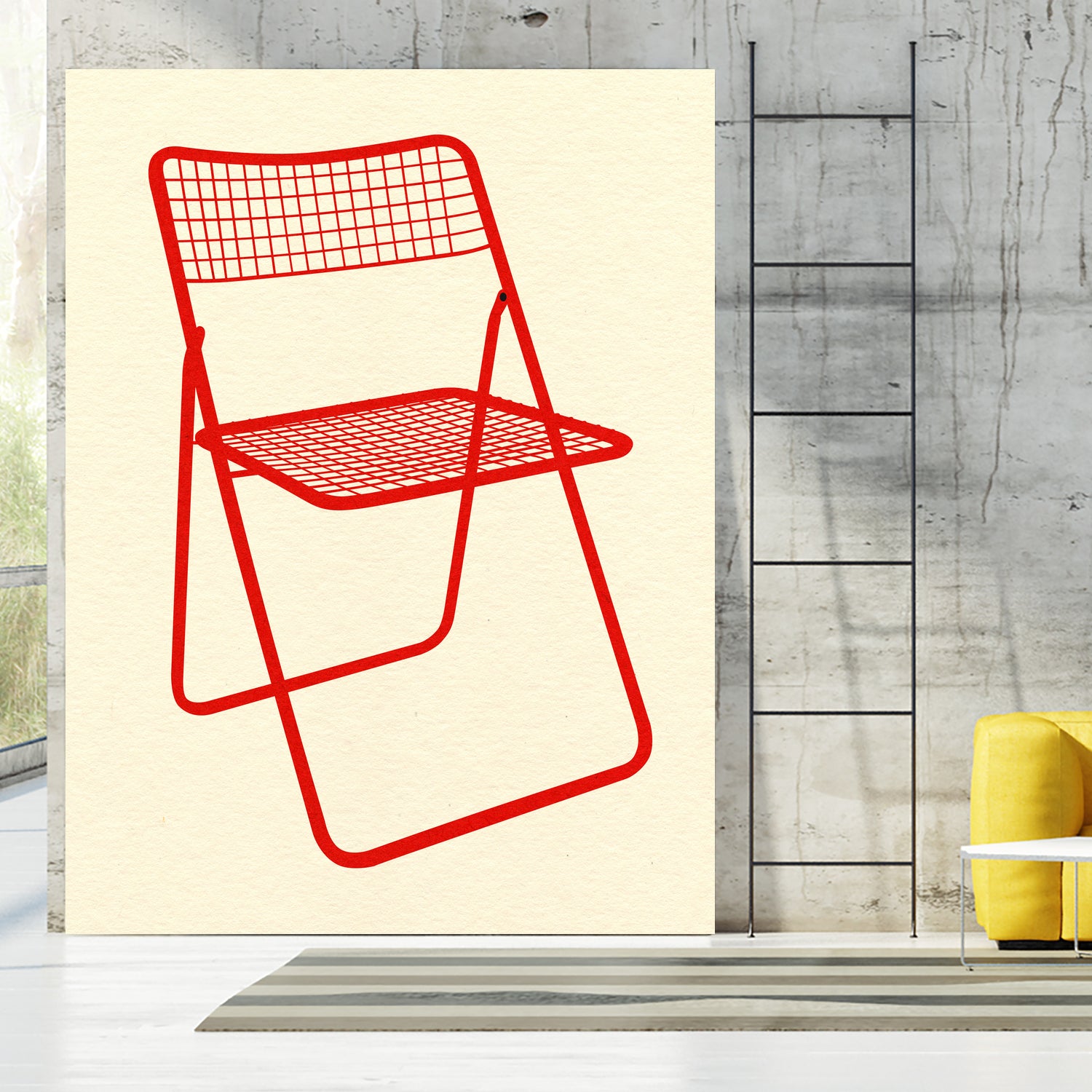 Ted Net Chair Red by Rosi on GIANT ART - illustration ikea