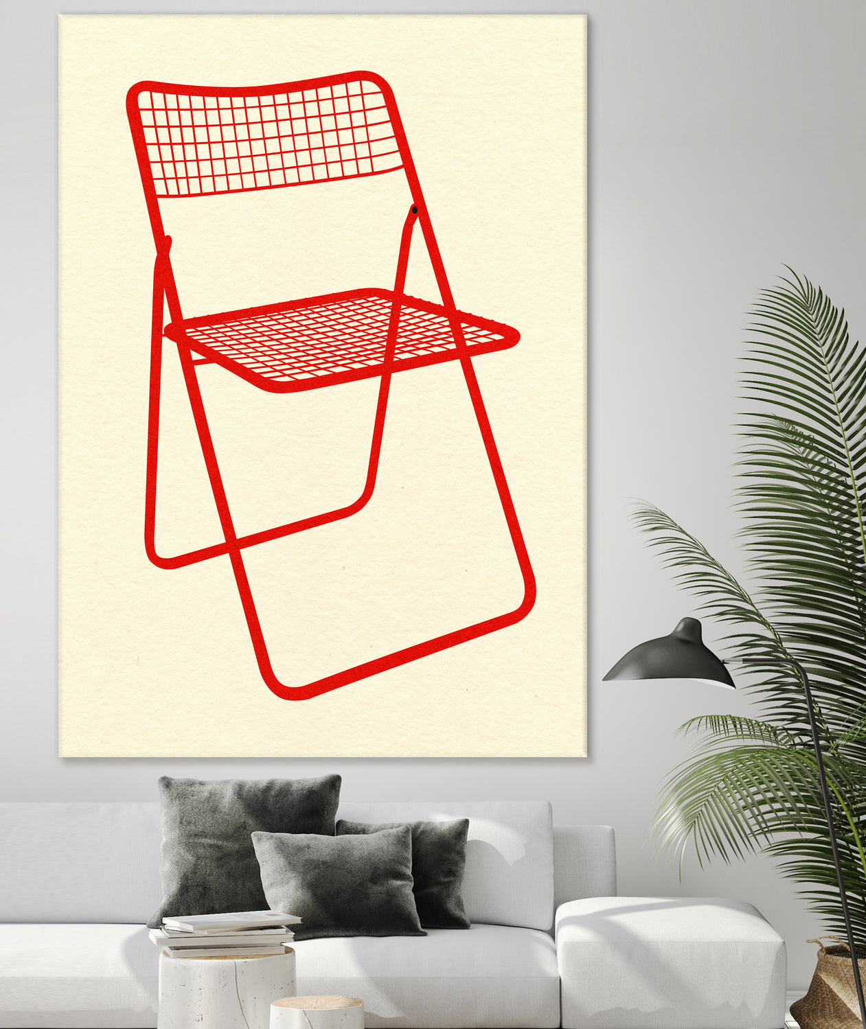 Ted Net Chair Red by Rosi on GIANT ART - illustration ikea
