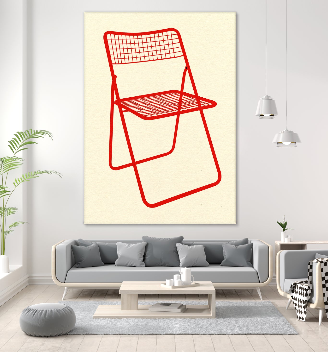 Ted Net Chair Red by Rosi on GIANT ART - illustration ikea