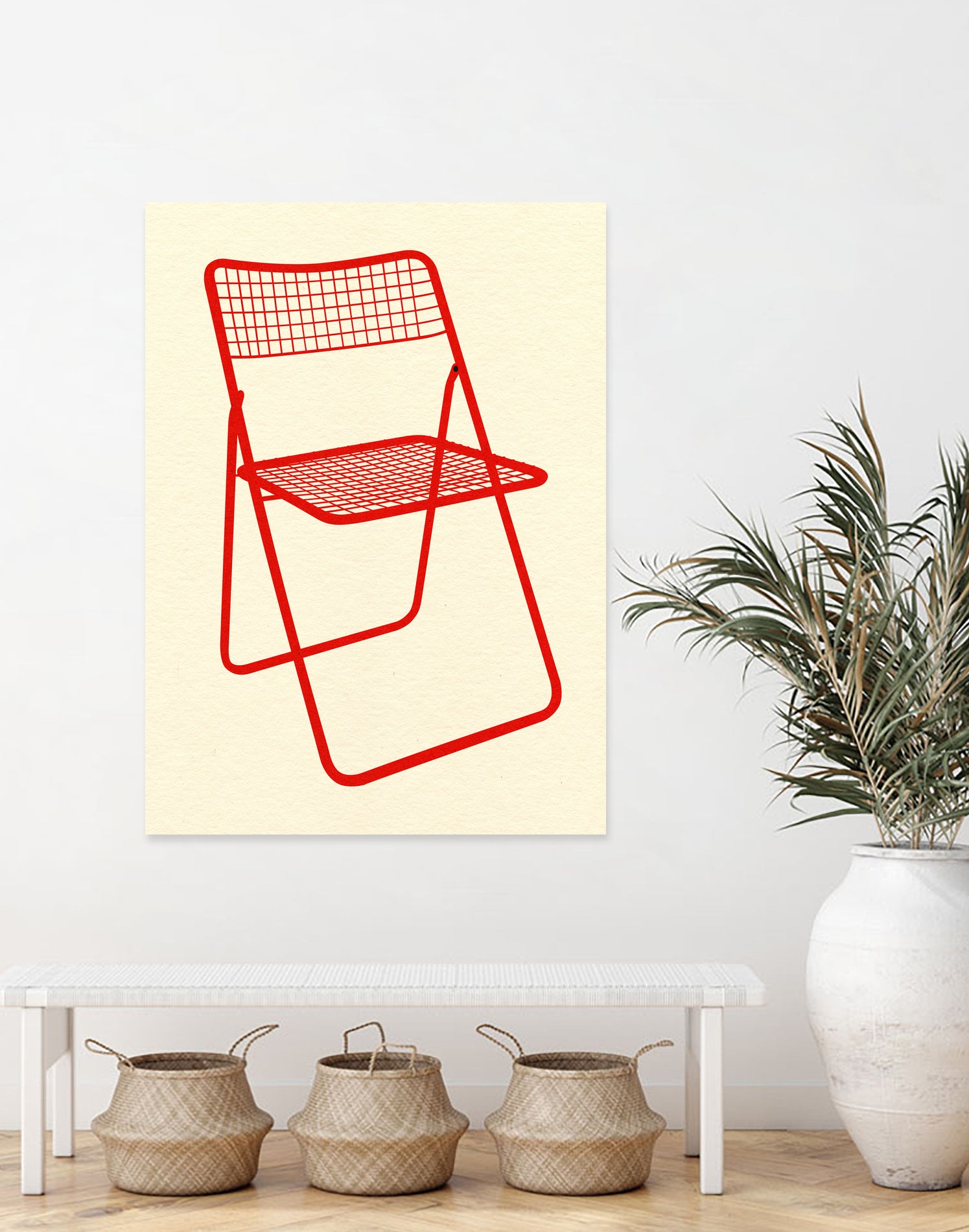 Ted Net Chair Red by Rosi on GIANT ART - illustration ikea