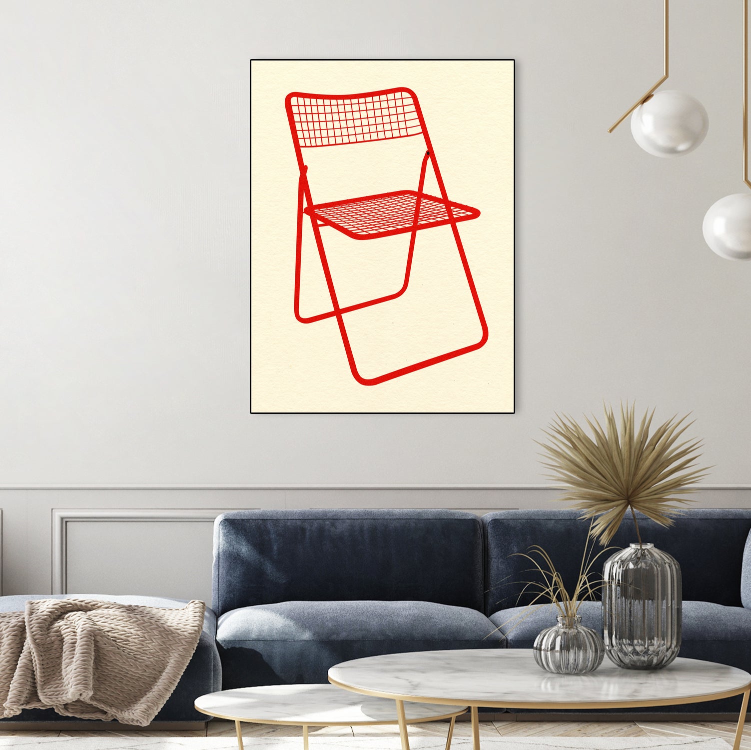 Ted Net Chair Red by Rosi on GIANT ART - illustration ikea