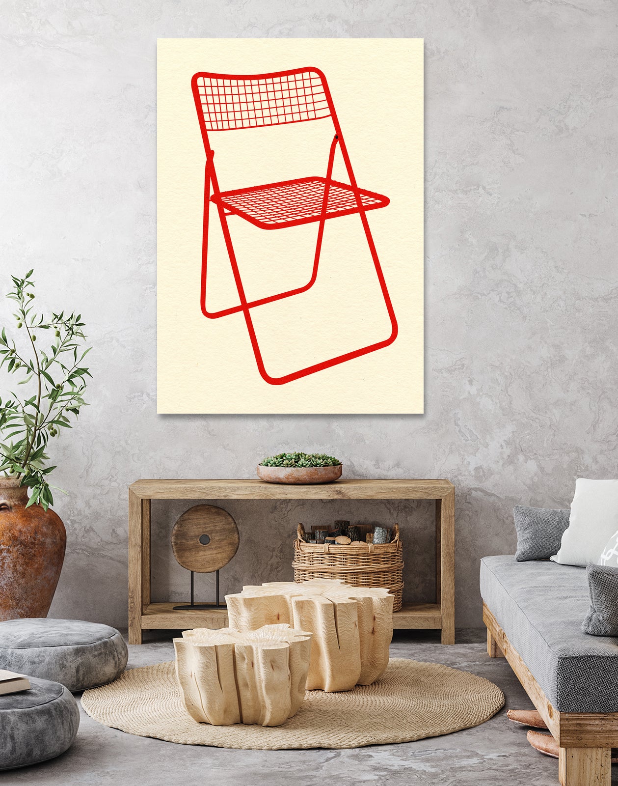 Ted Net Chair Red by Rosi on GIANT ART - illustration ikea