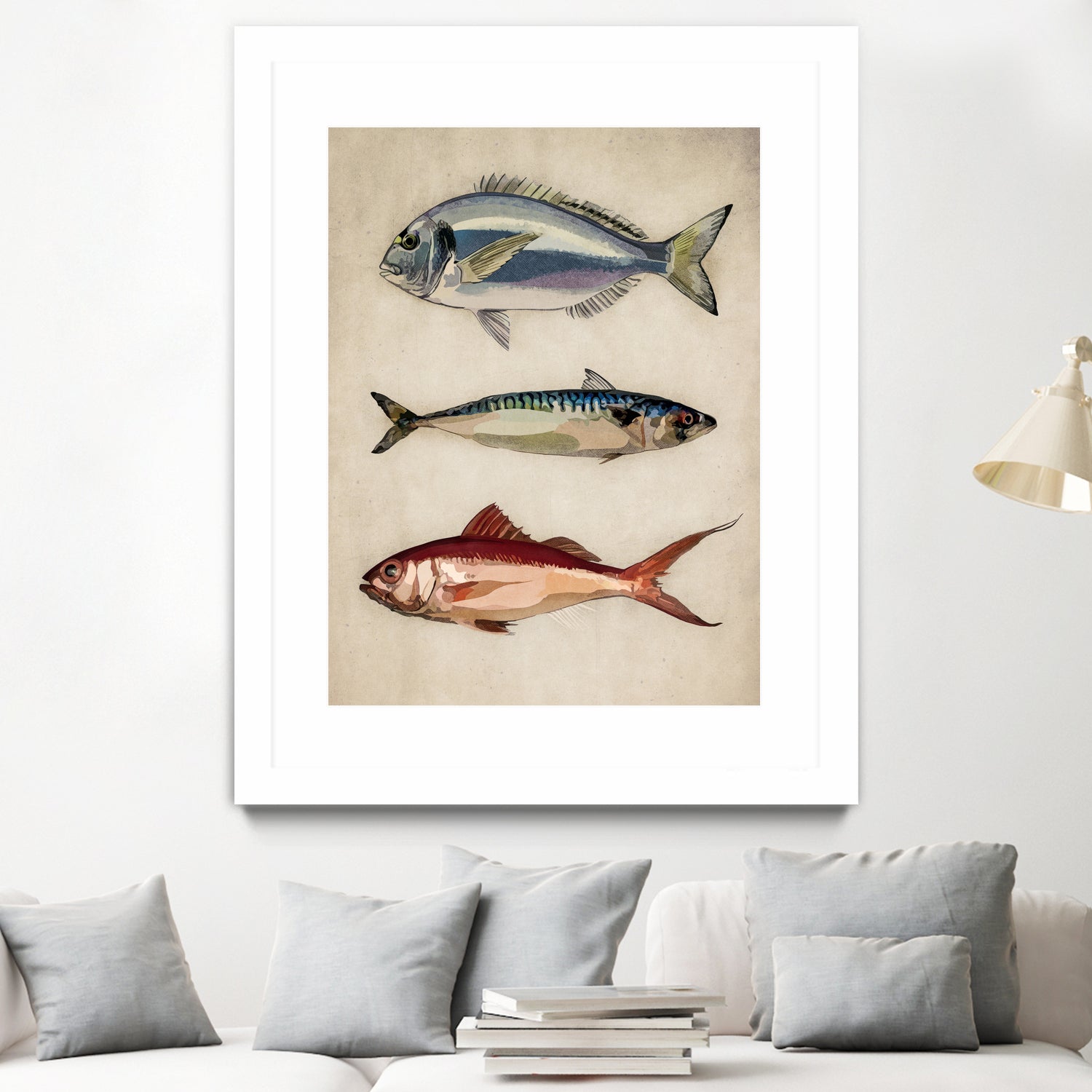 Trio of Ocean Life by Emel Tunaboylu on GIANT ART - animals vintage fish illustration