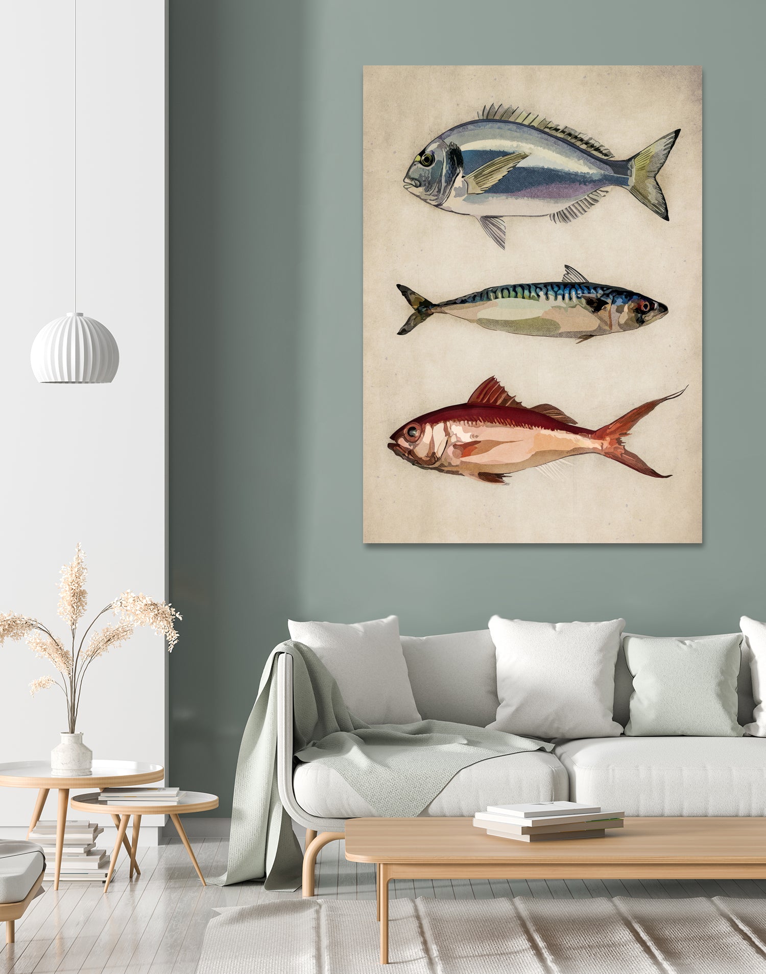 Trio of Ocean Life by Emel Tunaboylu on GIANT ART - animals vintage fish illustration