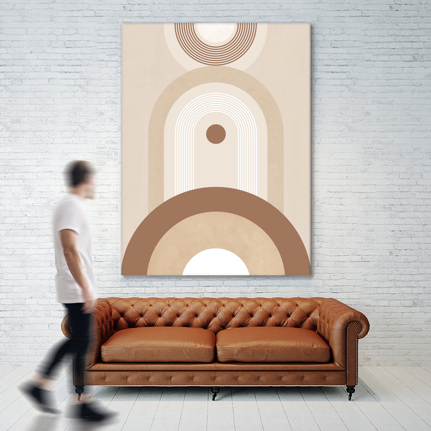 Beige Mid Century Poster by Elena Ristova on GIANT ART - abstract abstract