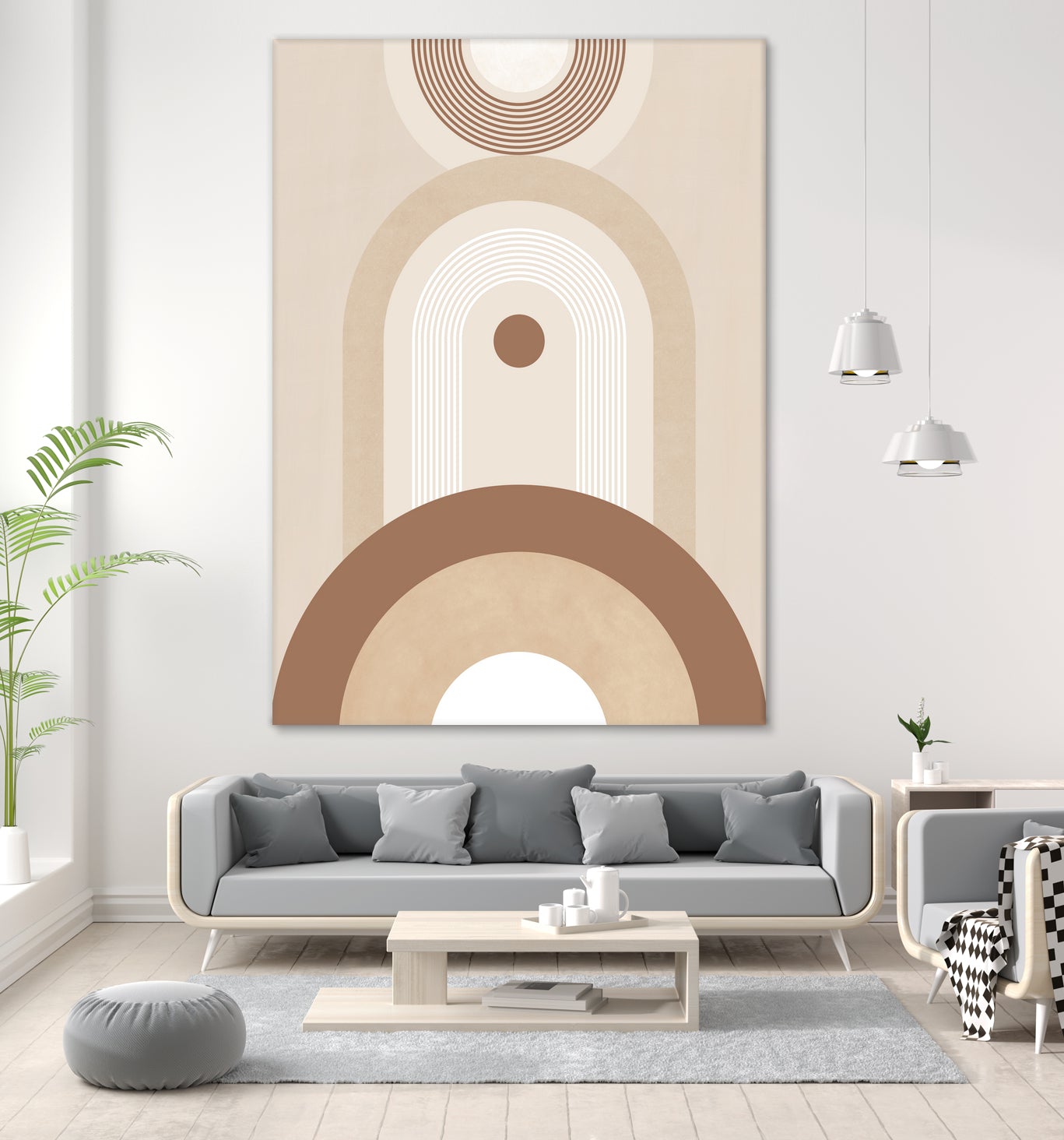 Beige Mid Century Poster by Elena Ristova on GIANT ART - abstract abstract