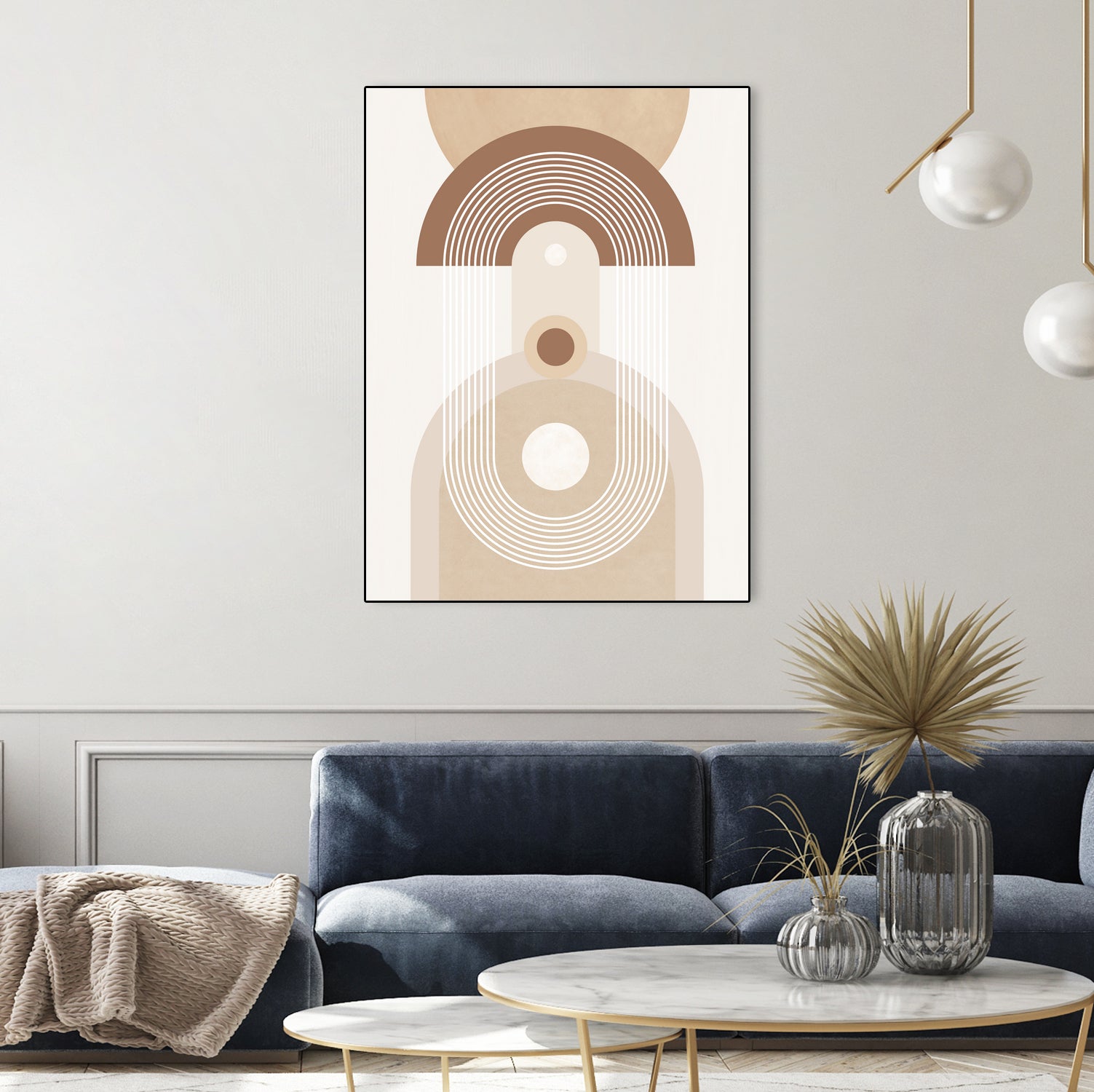 Beige Mid Century Poster by Elena Ristova on GIANT ART - abstract abstract