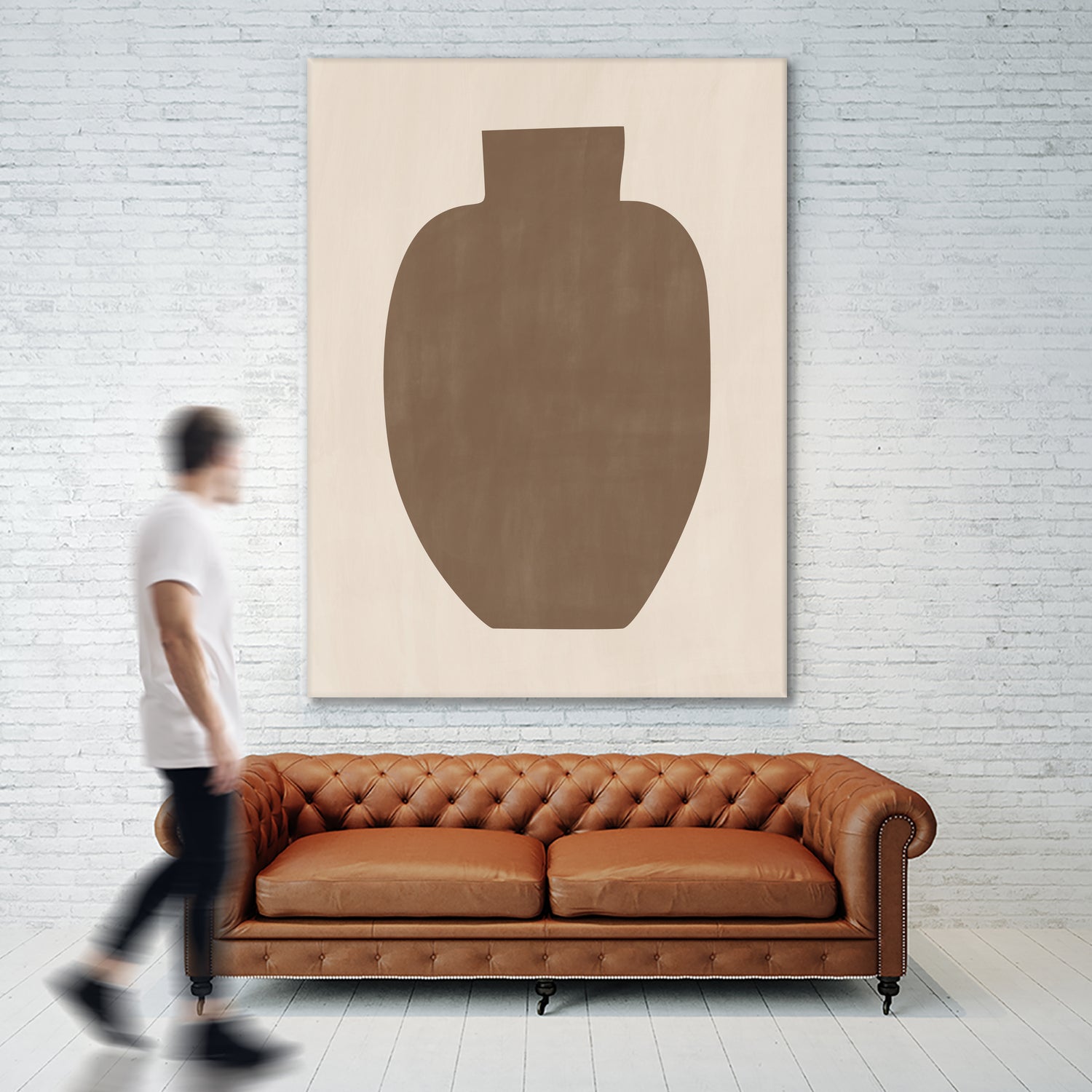 Brown Silhouette of a Vase by Elena Ristova on GIANT ART - minimalist art abstract minimalist art