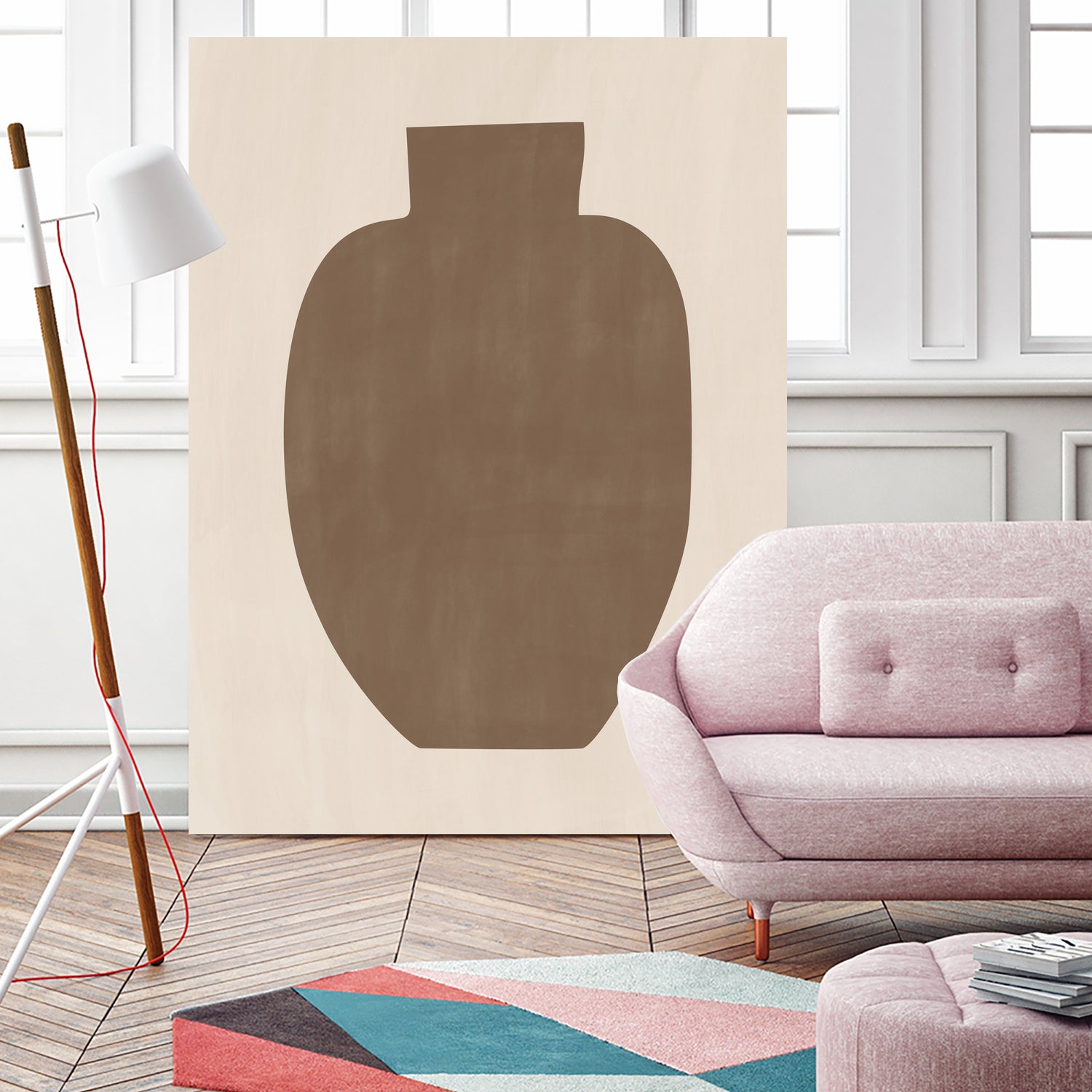 Brown Silhouette of a Vase by Elena Ristova on GIANT ART - minimalist art abstract minimalist art