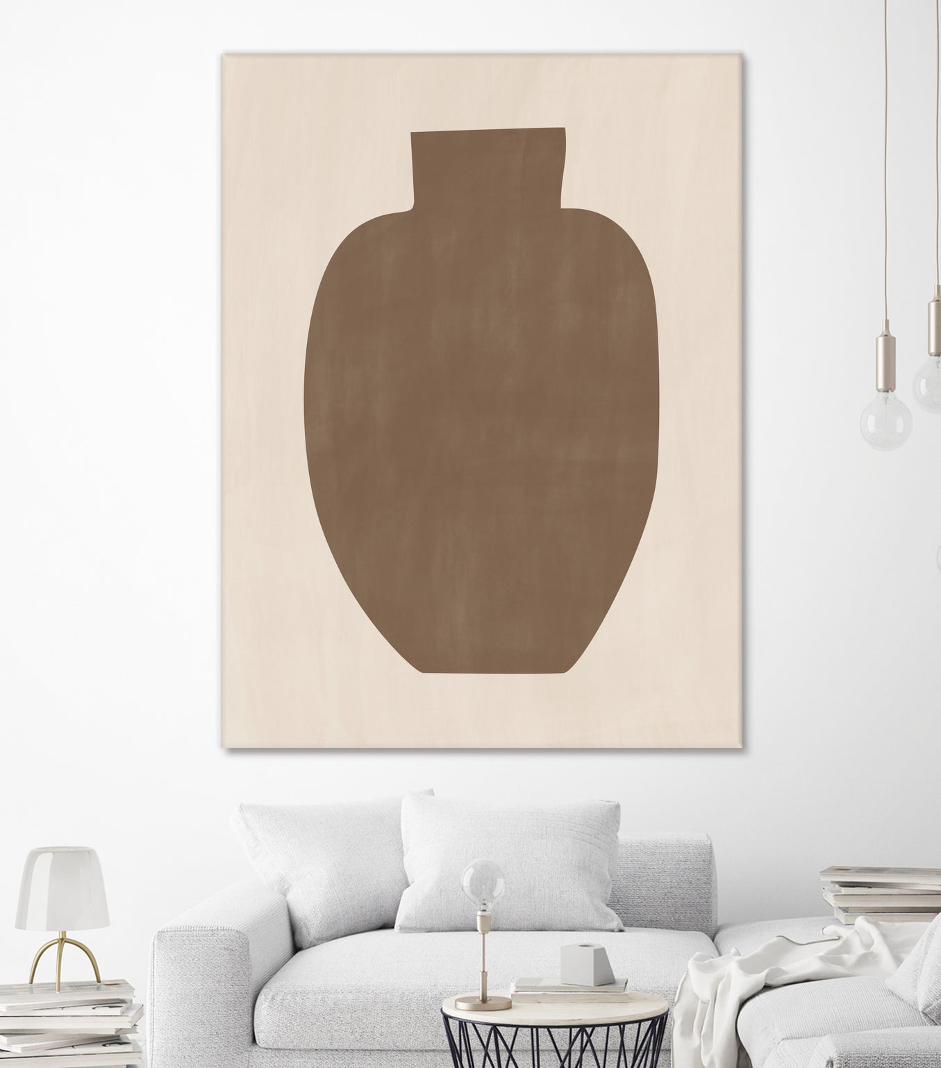 Brown Silhouette of a Vase by Elena Ristova on GIANT ART - minimalist art abstract minimalist art