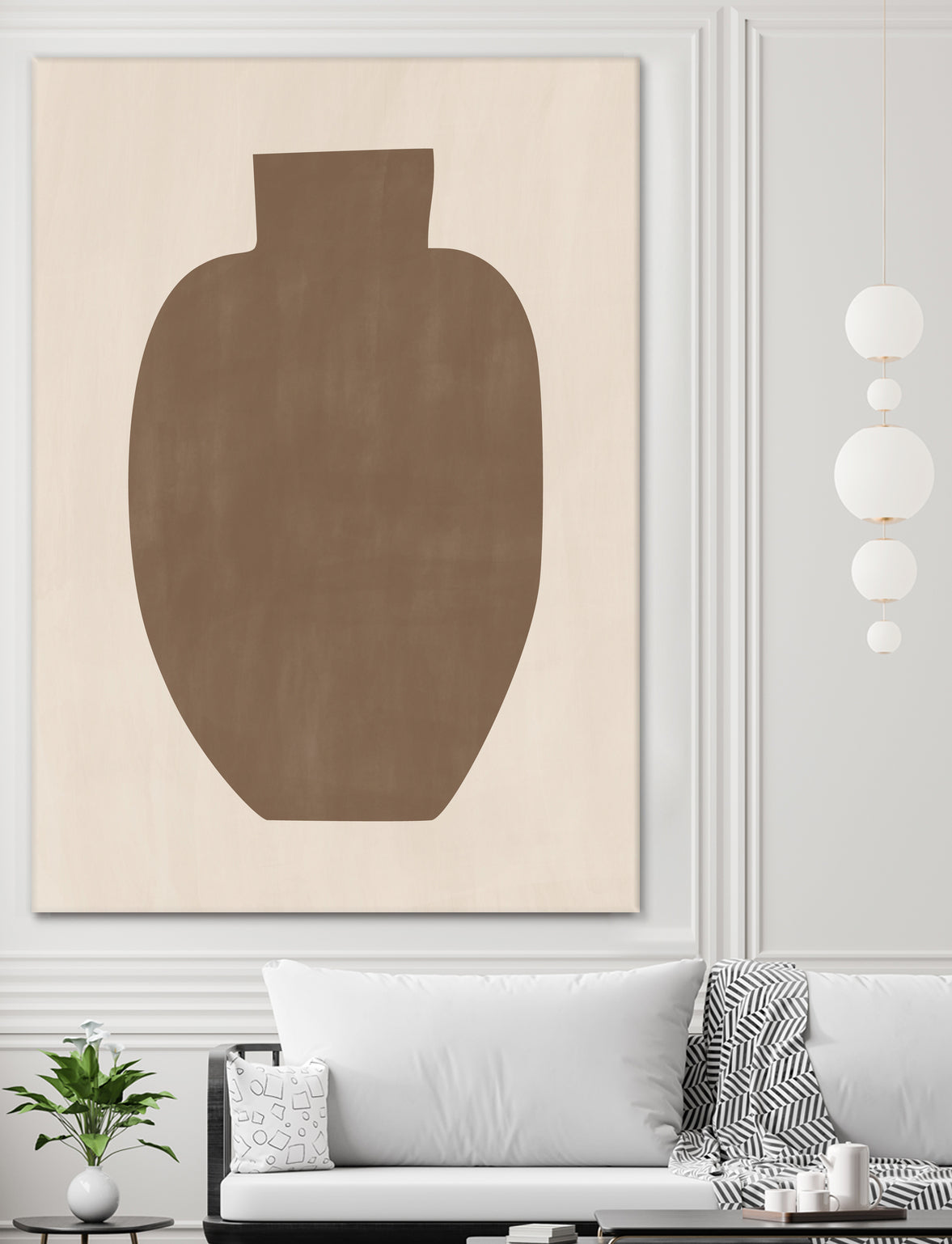 Brown Silhouette of a Vase by Elena Ristova on GIANT ART - minimalist art abstract minimalist art